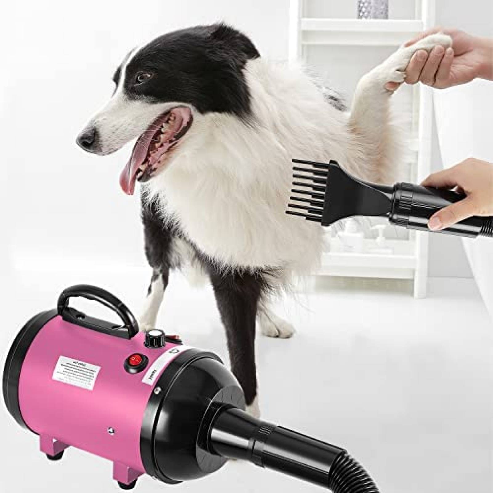 Secador de pelo para perros para aseo de perros, secadora de alta velocidad  para perros, secadora de mascotas de velocidad ajustable continua, secador