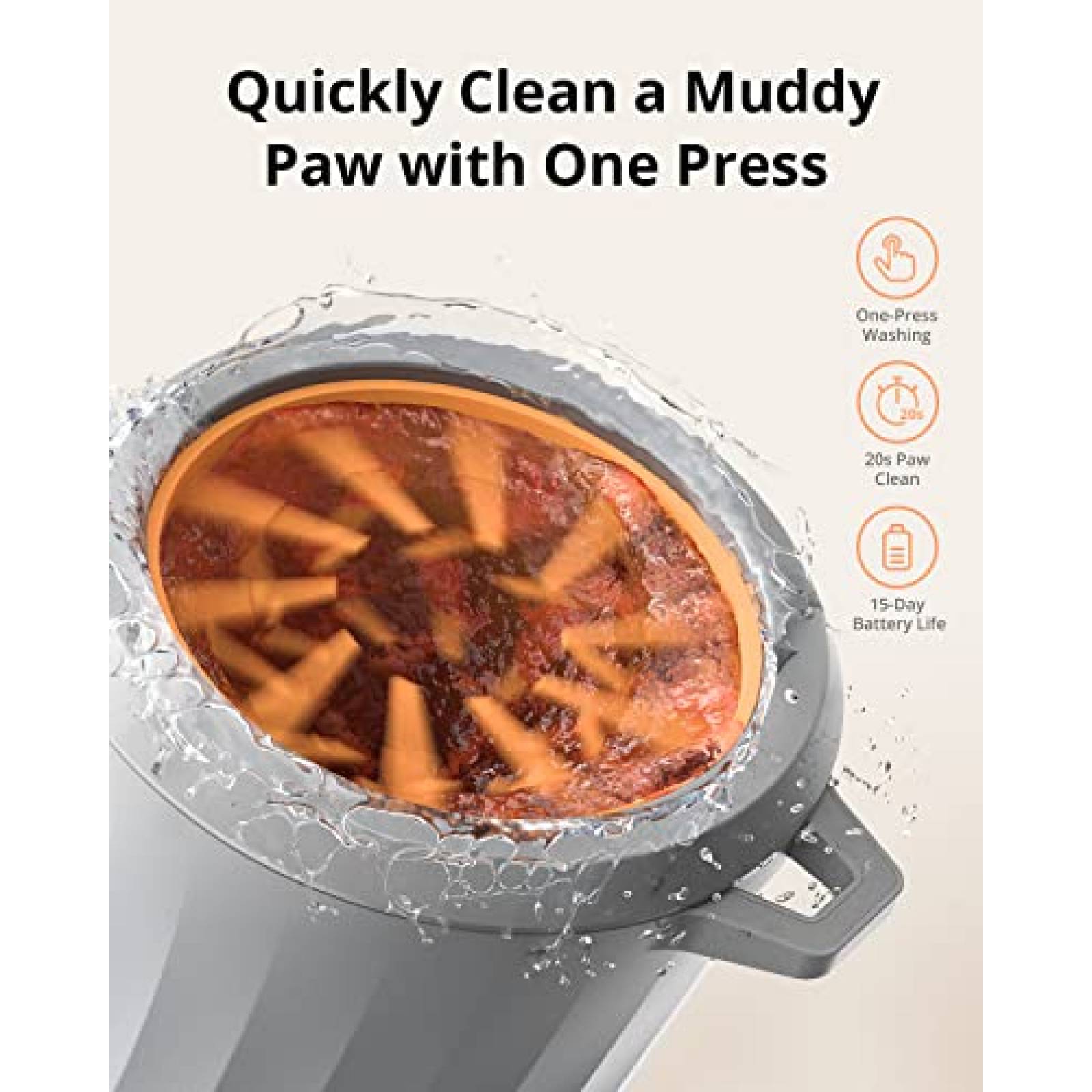 Limpiador de Patas Eufy Automatic Dog Cerdas Suaves IPX5