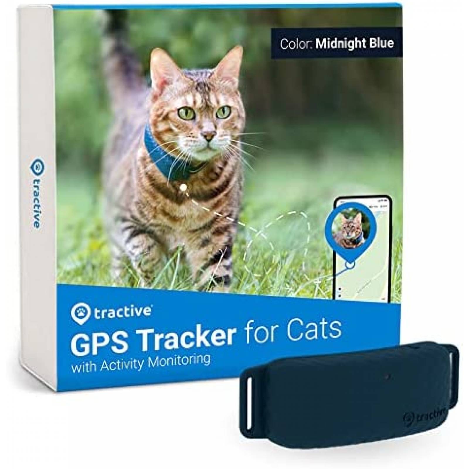 Rastrador de Mascota Tractive GPS Rango de Actividad -Azul