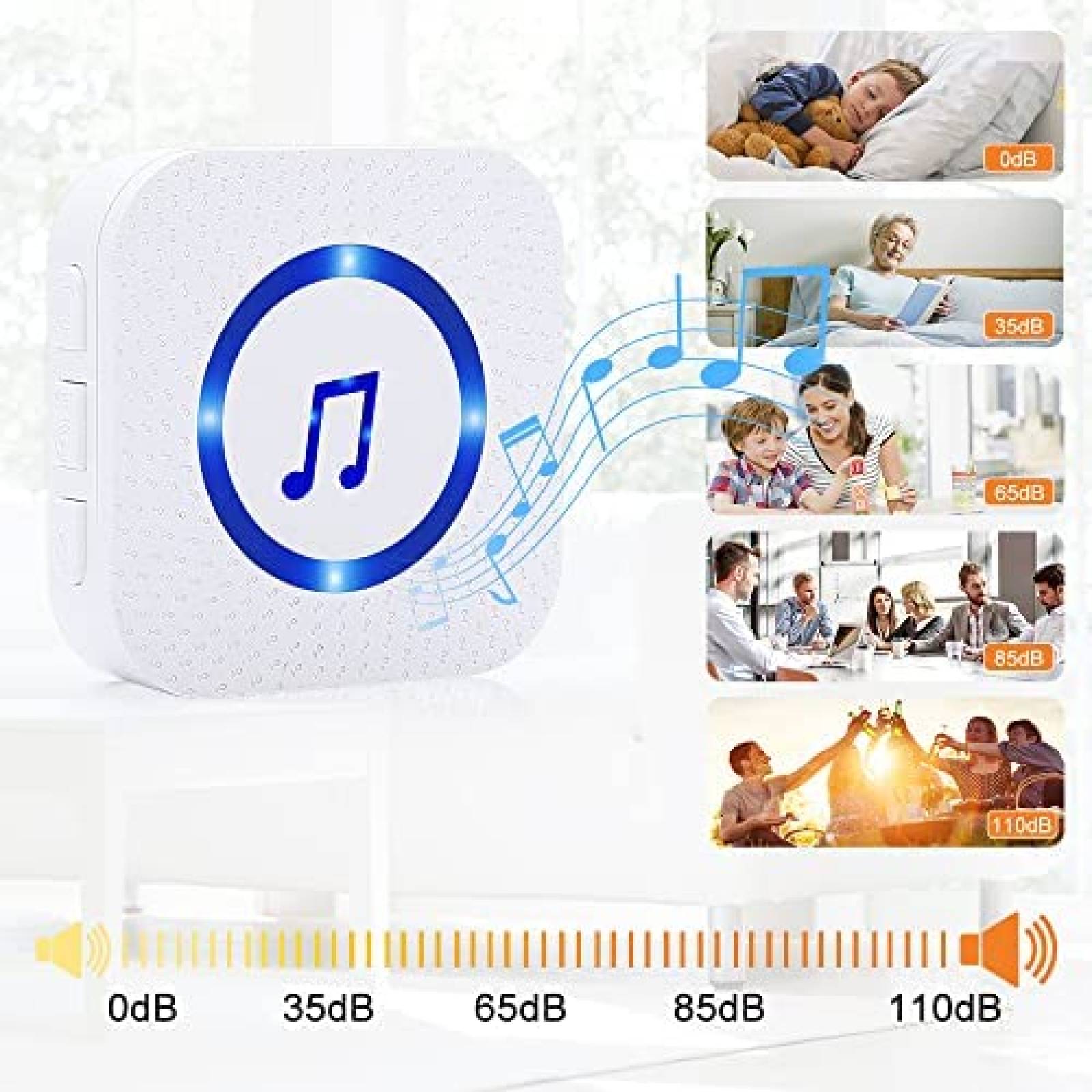 Campana Entrenadora ChunHee Timbre Inalambrico IP55 -Blanco