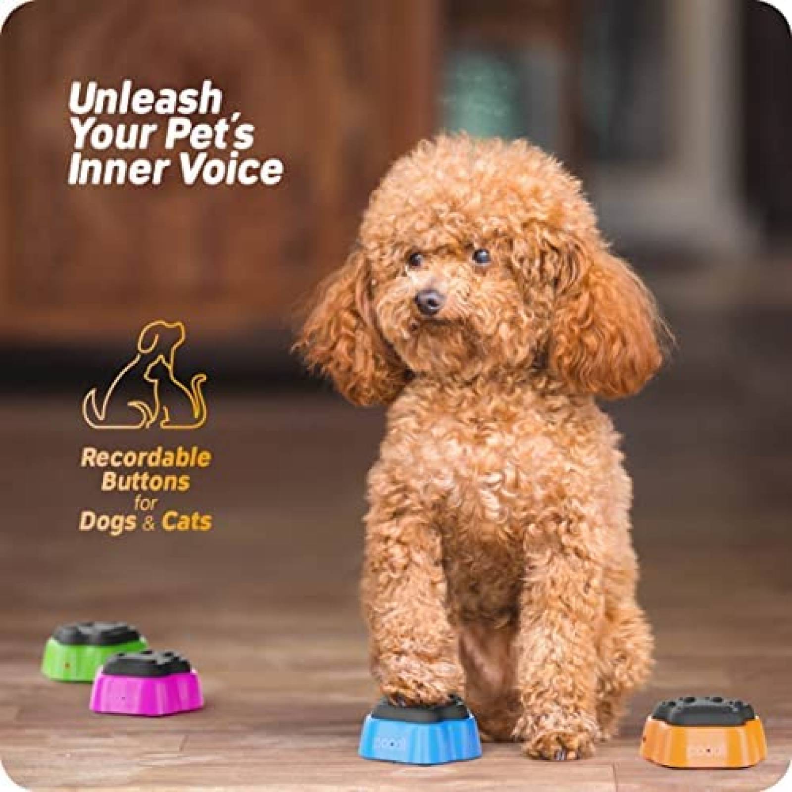 Botones de Comunicacion Poodl Grabador de Voz 4 pcs