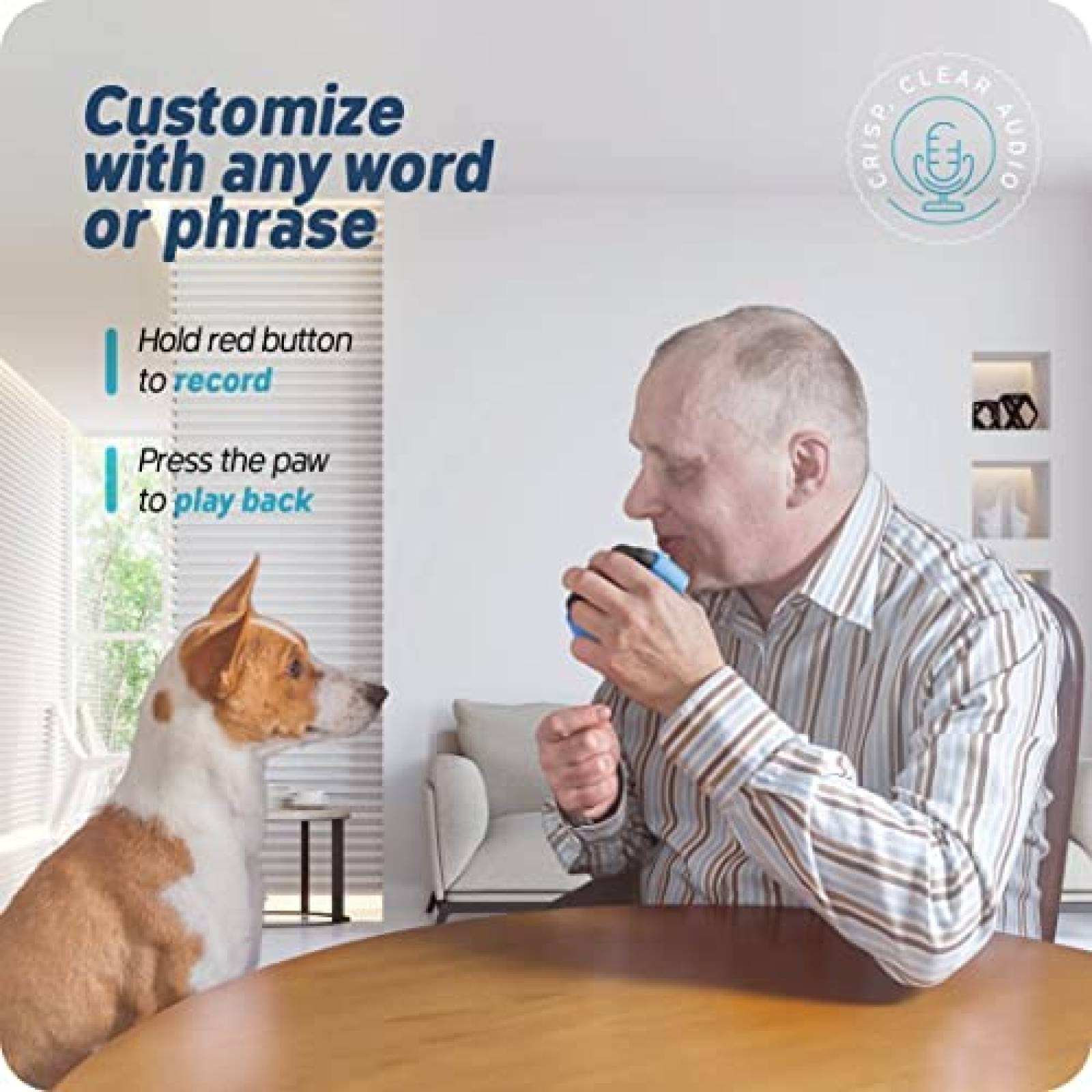 Botones de Comunicacion Poodl Grabador de Voz 4 pcs