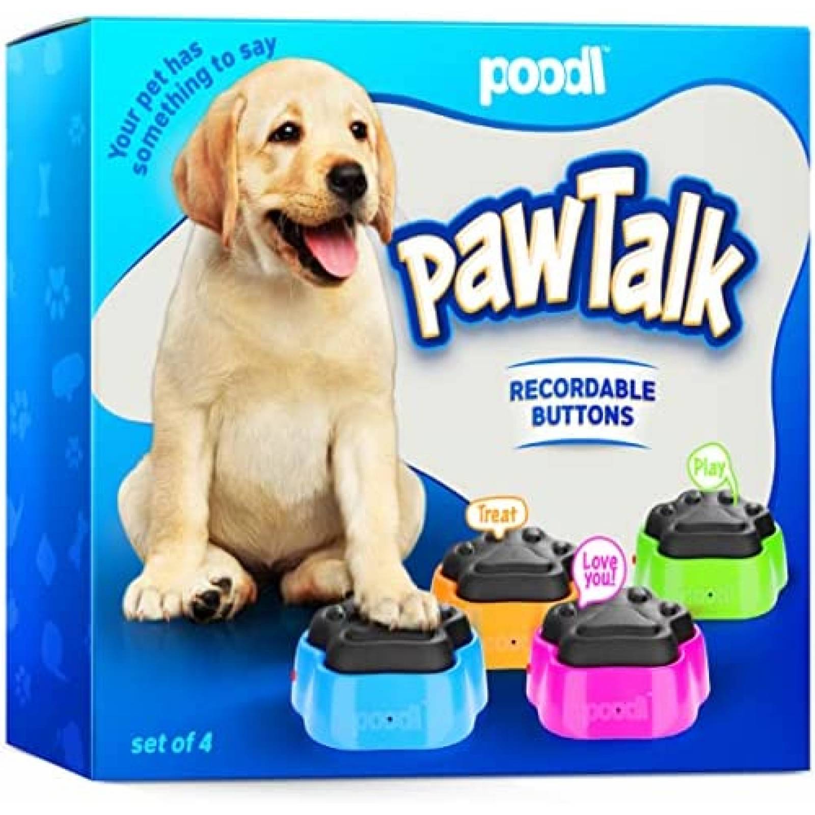 Botones de Comunicacion Poodl Grabador de Voz 4 pcs