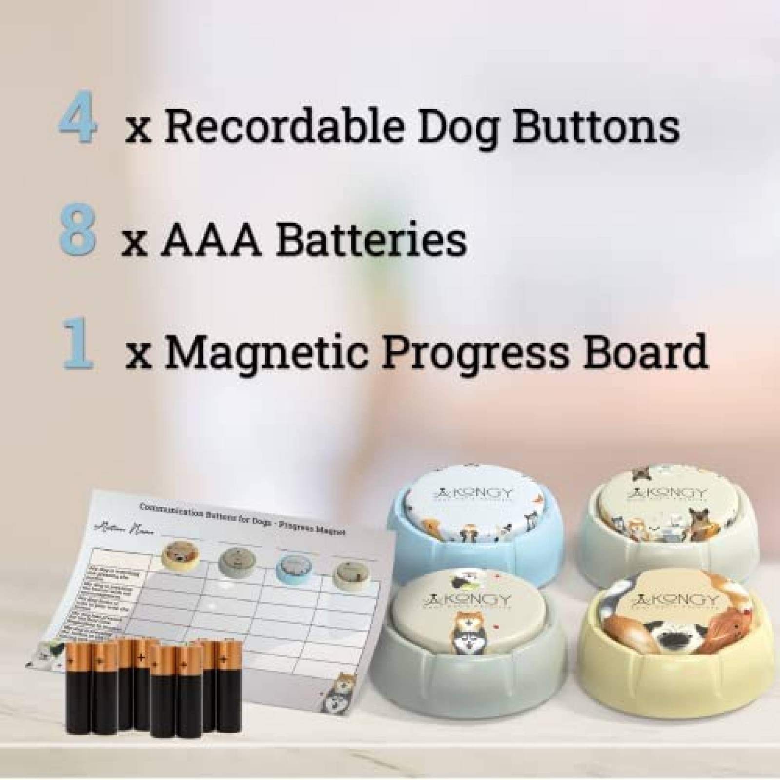 Botones de Comunicacion Akongy Mejor Sonido 30 seg 4 pz