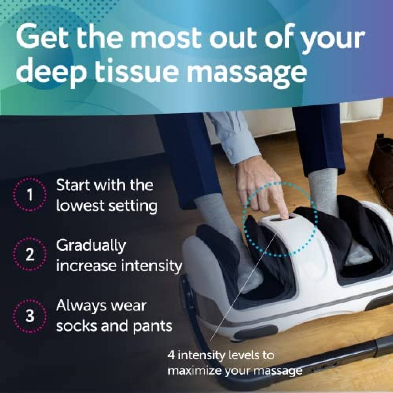 Masajerador Cloud Massage para Pie Diabetico+Control -Blanco