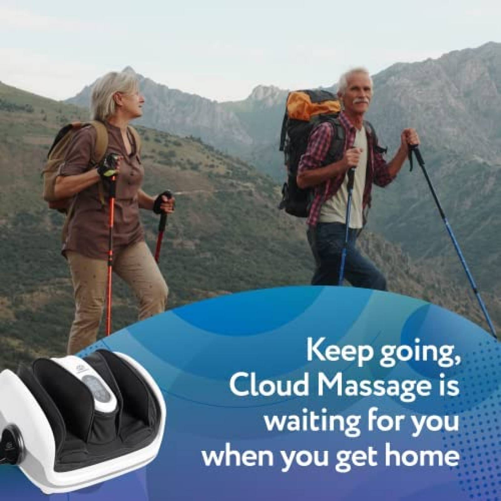 Masajerador Cloud Massage para Pie Diabetico+Control -Blanco