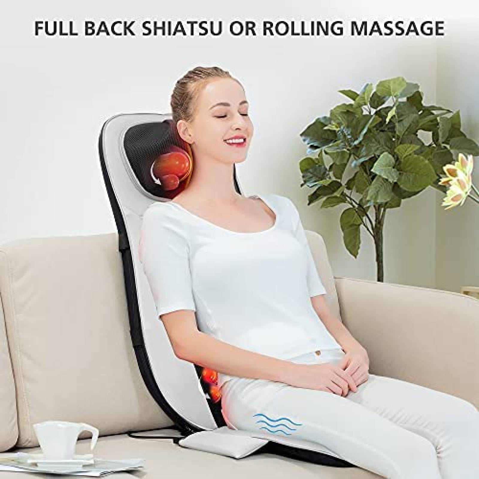 Silla Masajeadora Snailax de Compresas Termicas -Blanco