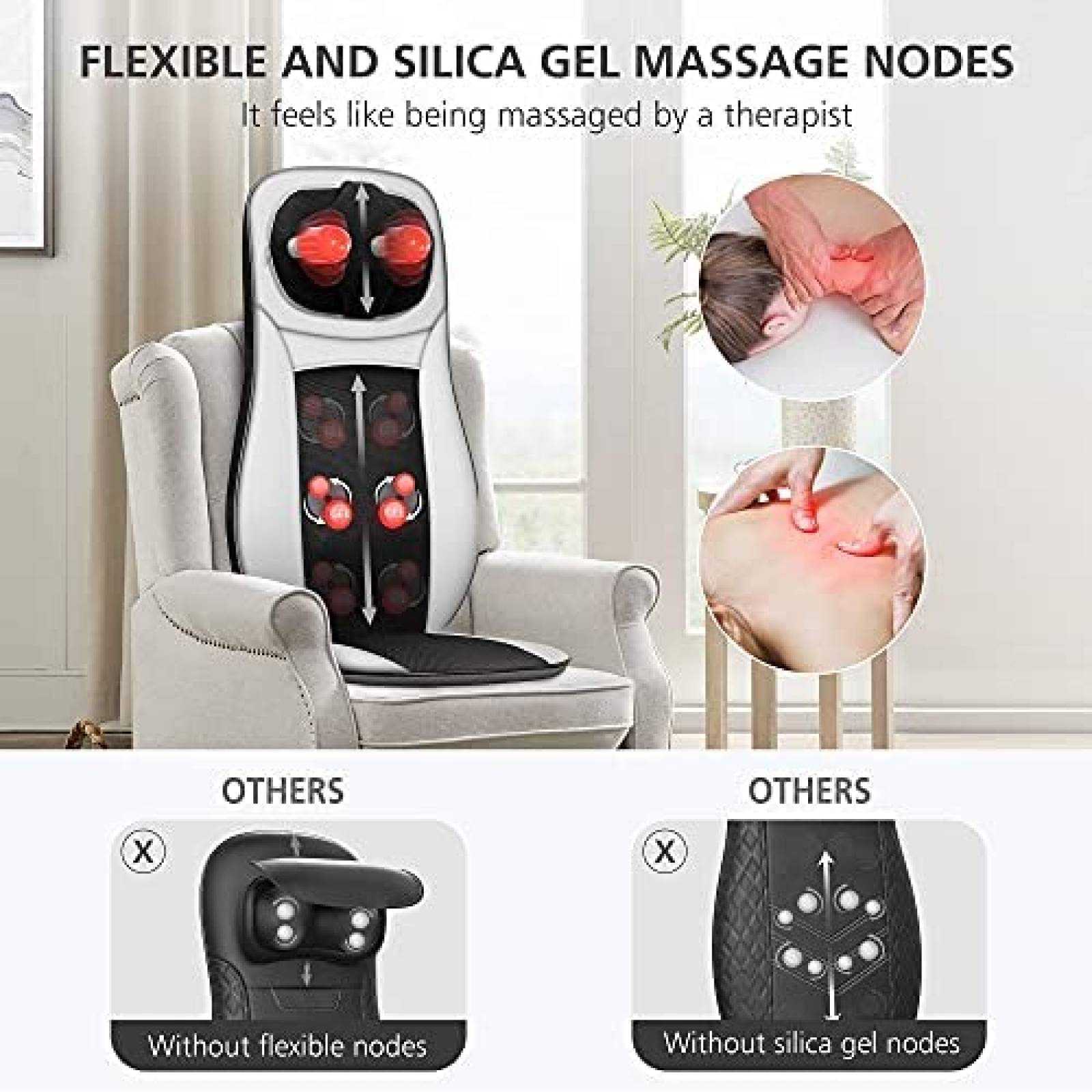 Silla Masajeadora Snailax de Compresas Termicas -Blanco