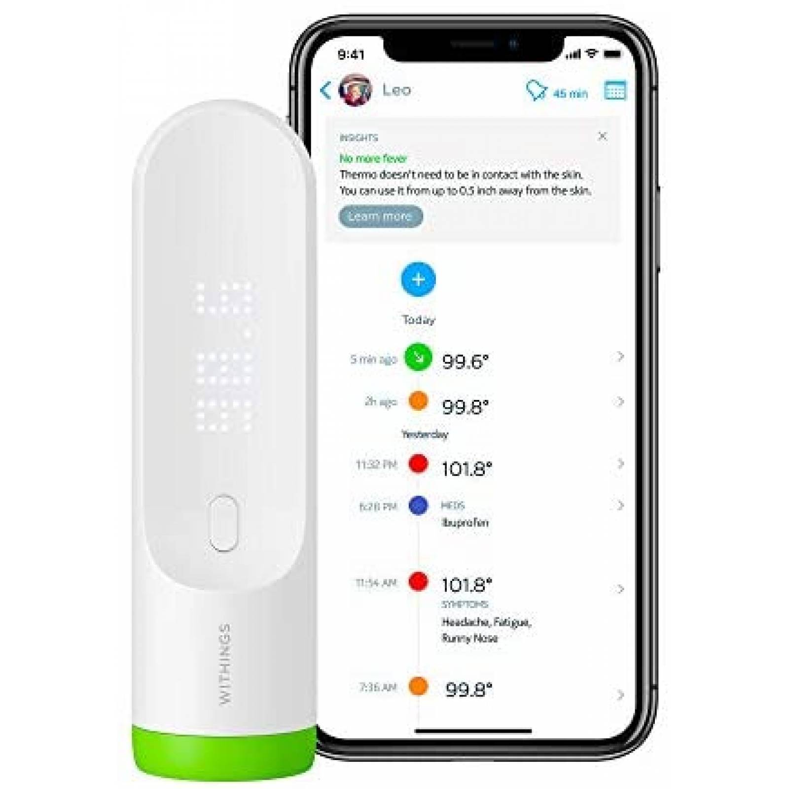 Termometro Inteligente Withings Thermo Sin Contacto -Blanco