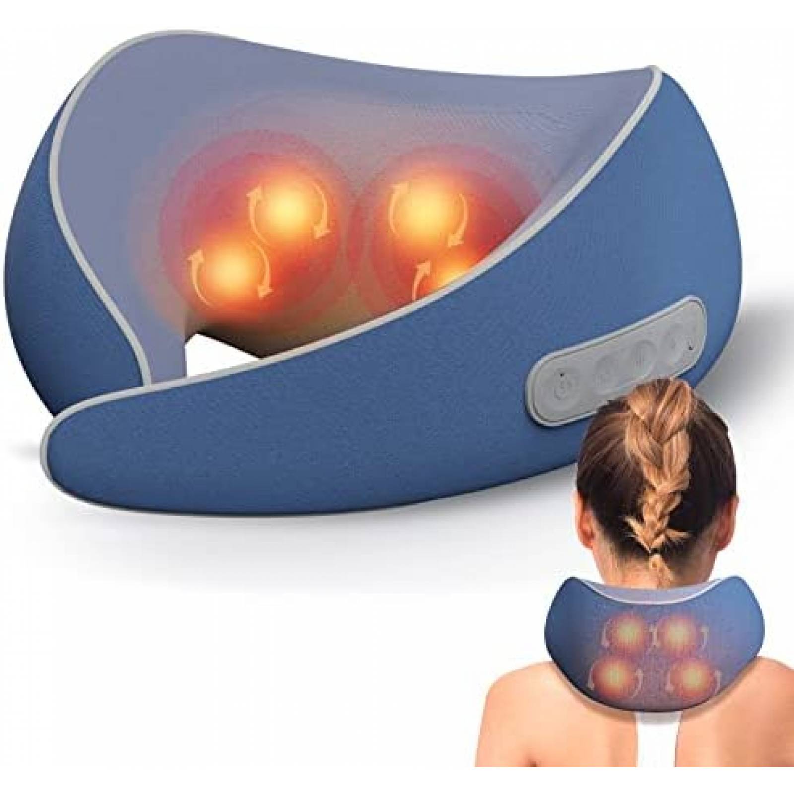 Masajeador Shiatsu Bicare para Cuello y Espalda -Azul