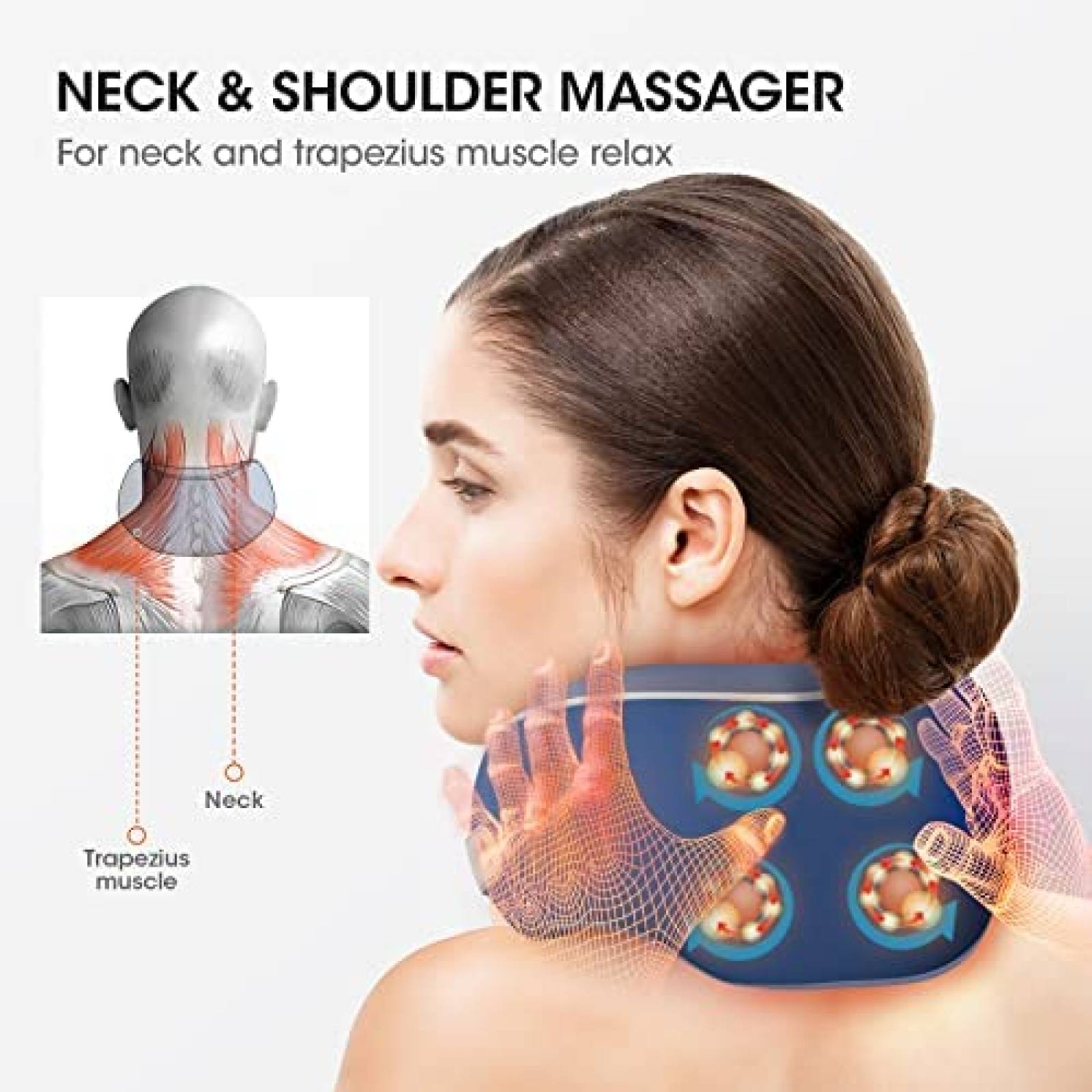 Masajeador Shiatsu Bicare para Cuello y Espalda -Azul