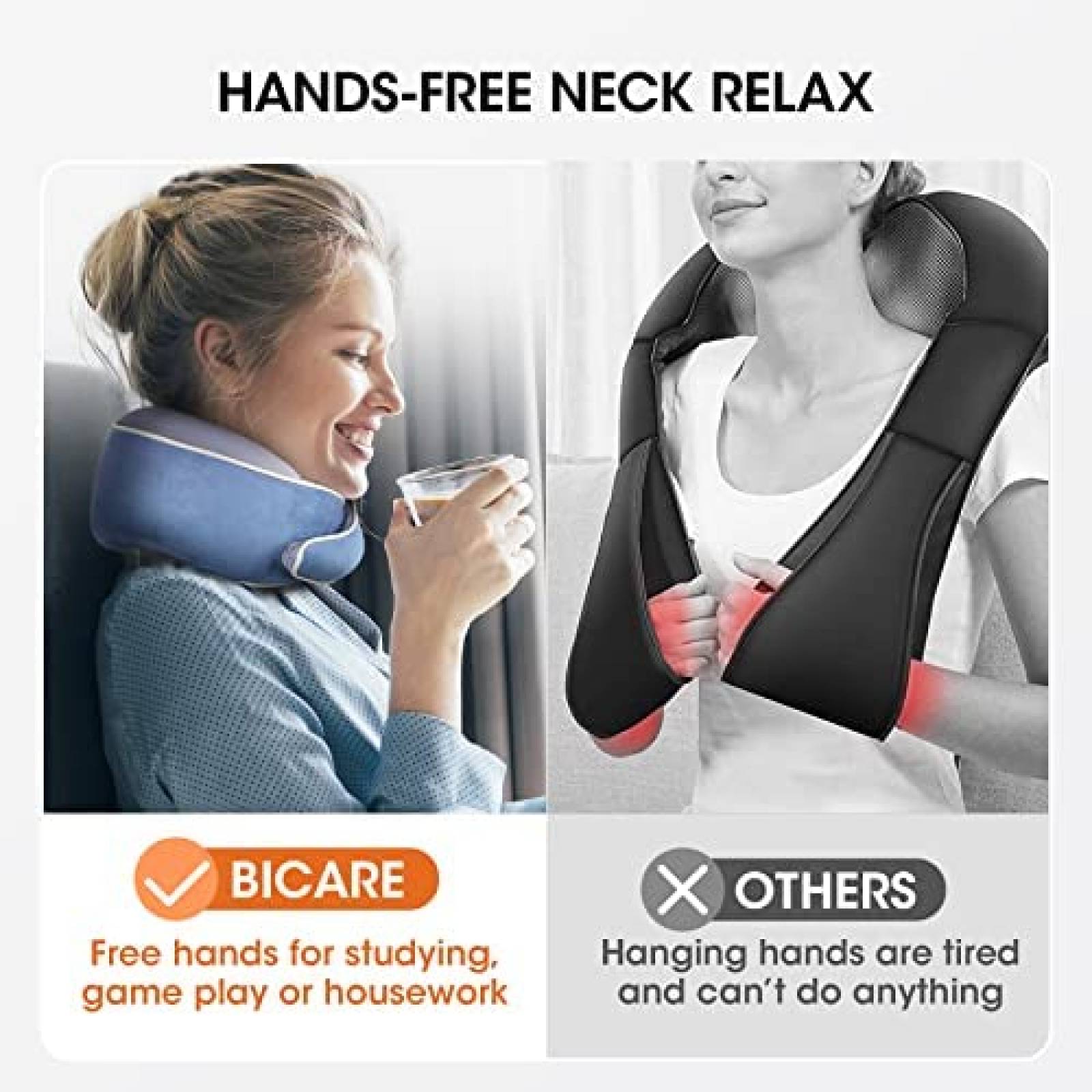 Masajeador Shiatsu Bicare para Cuello y Espalda -Azul