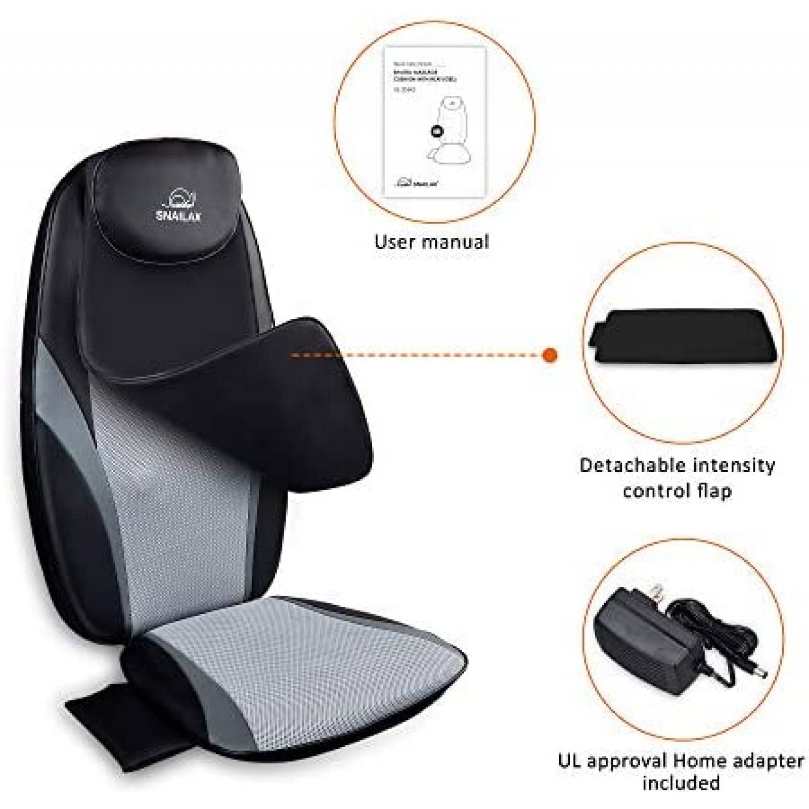 Silla Masajeadora Snailax con Control de Cable -Negro