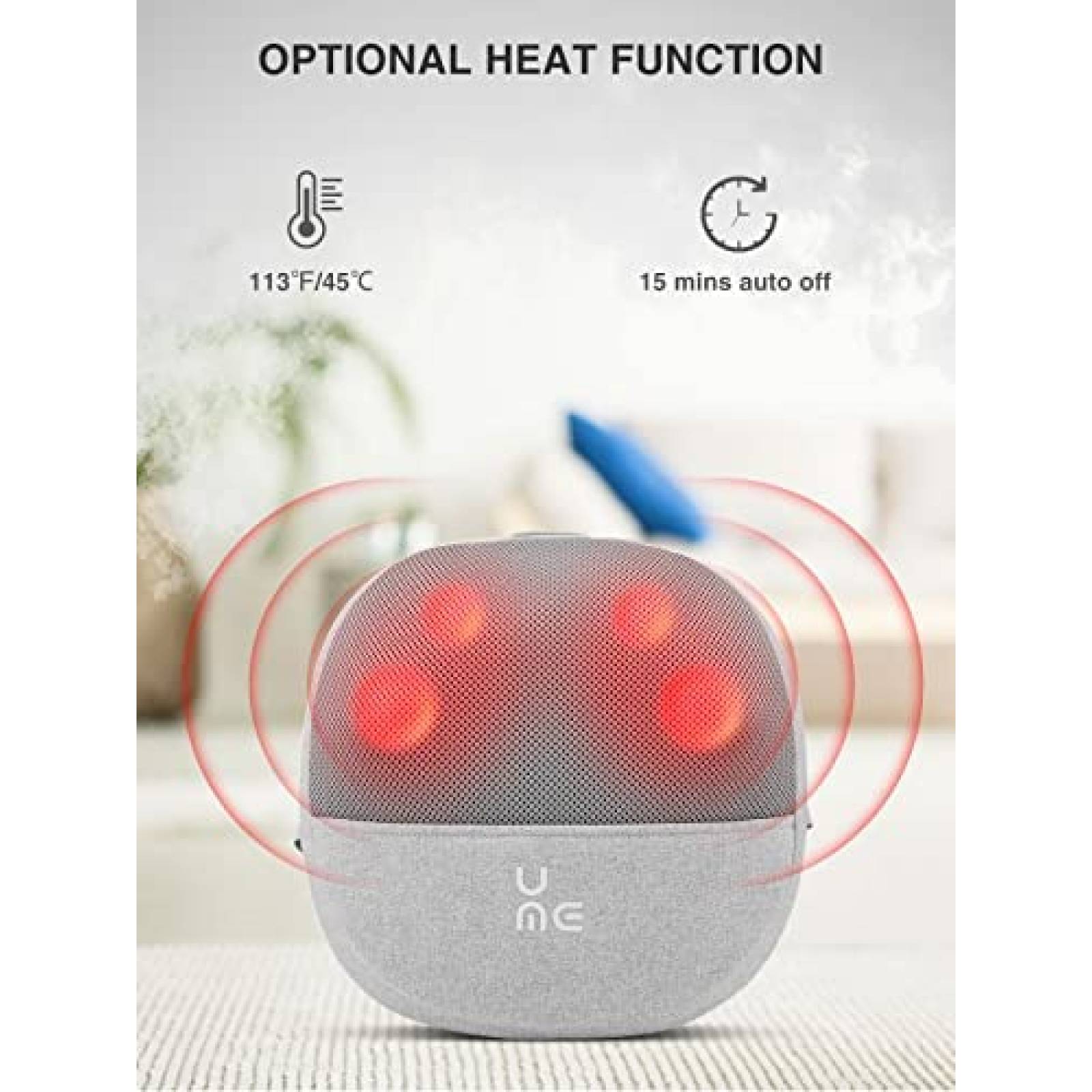 Masajeador Inteligente Ume con Calor Cuello y Espalda -Gris