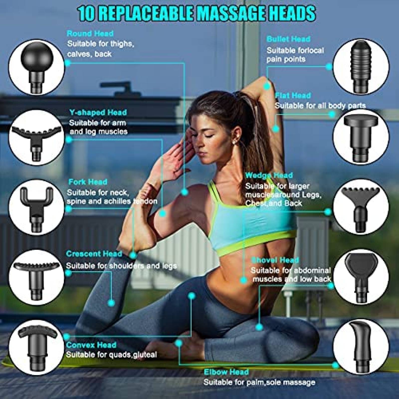 Masajeador TOLOCO EM26 Percusiones Musculo Atletas Negro