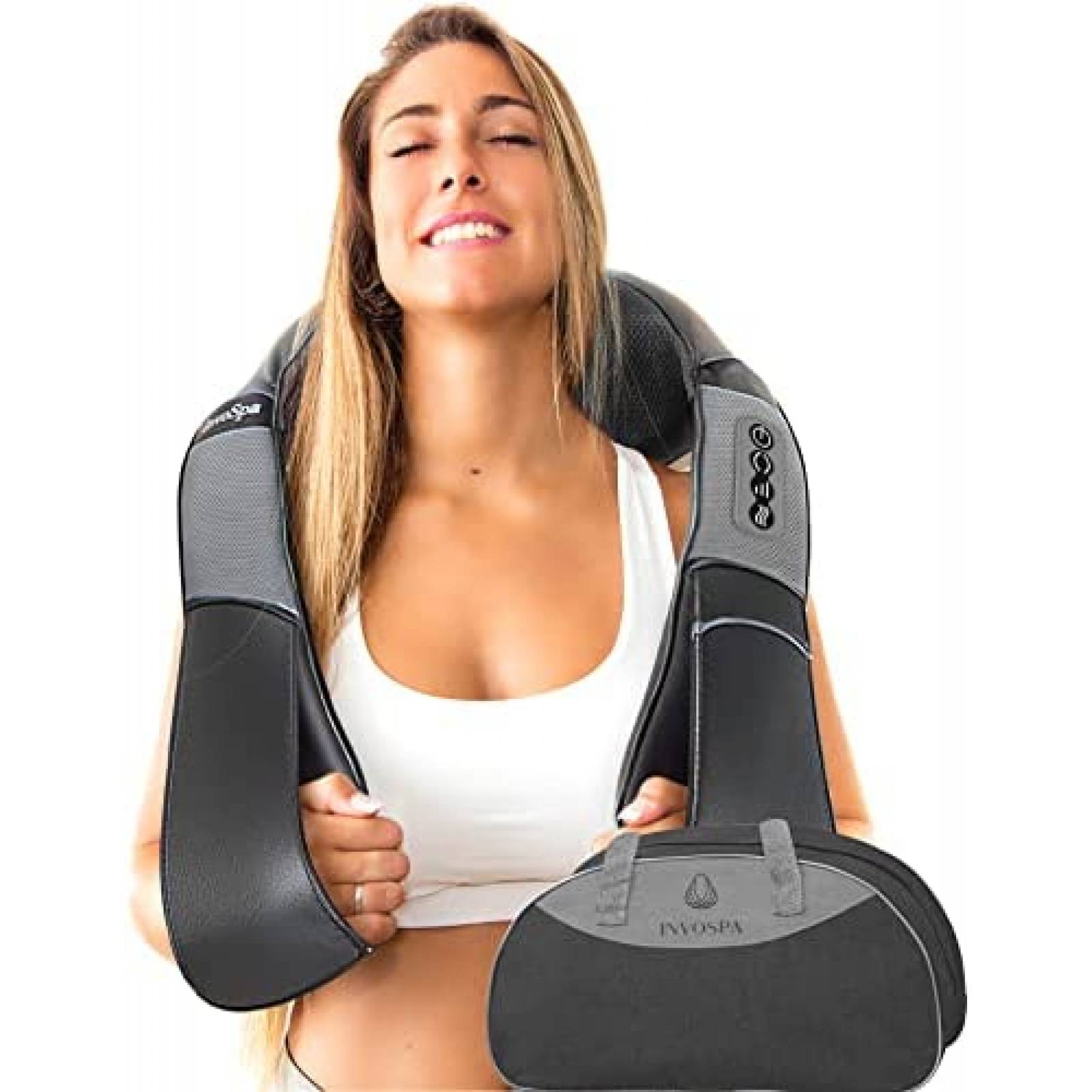 Masajerador InvoSpa de Calor p/Hombros y Cuello -Gris Fuerte