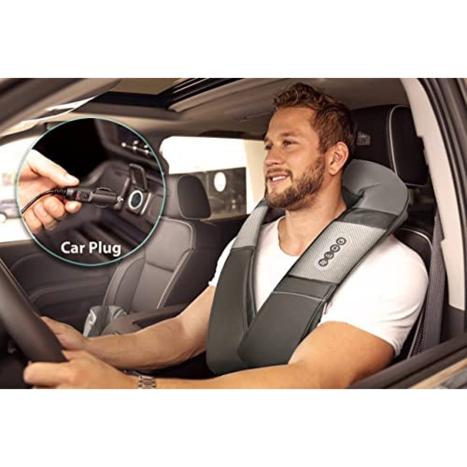 Masajerador InvoSpa de Calor p/Hombros y Cuello -Gris Fuerte