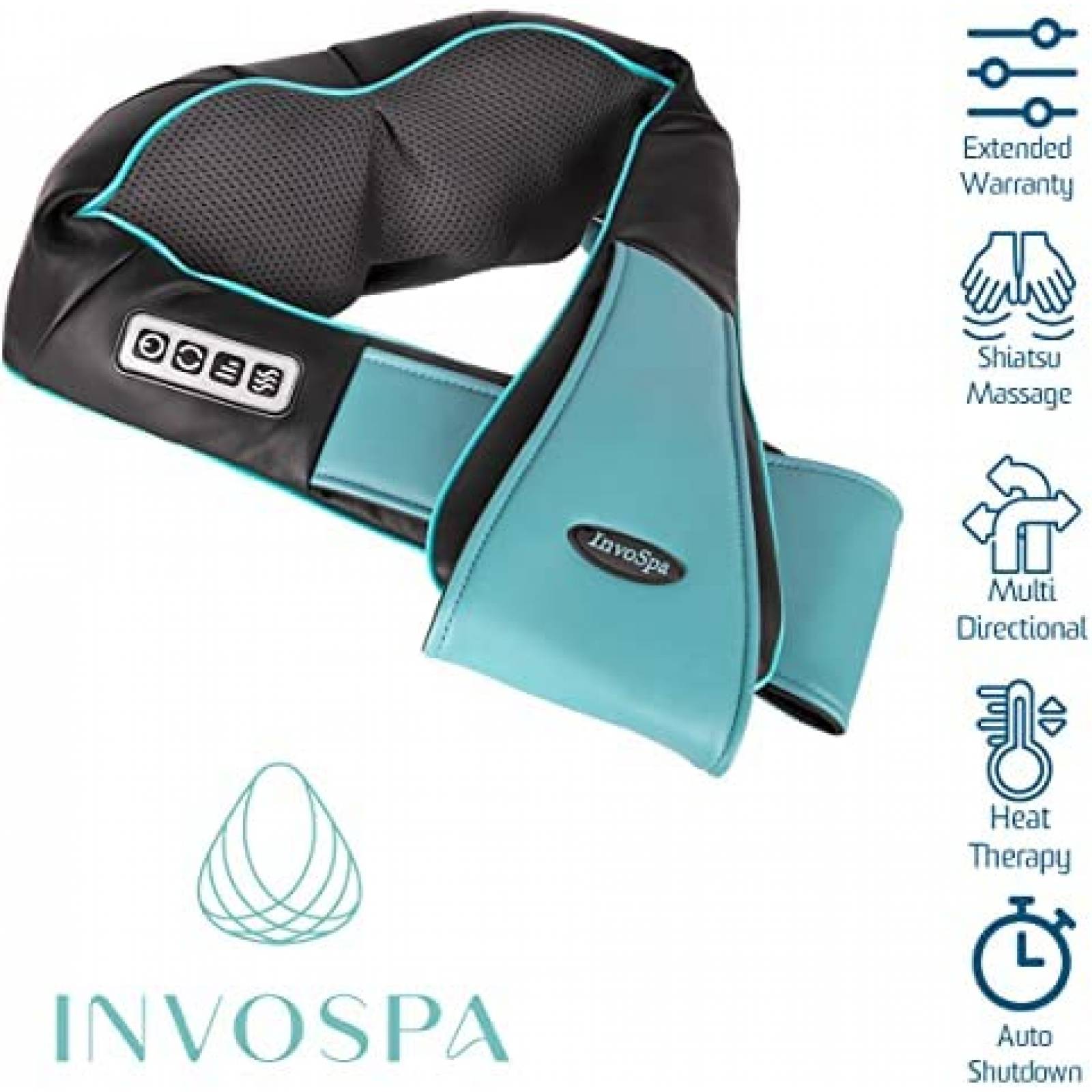 Masajerador InvoSpa de Calor para Hombros y Cuello -Azul