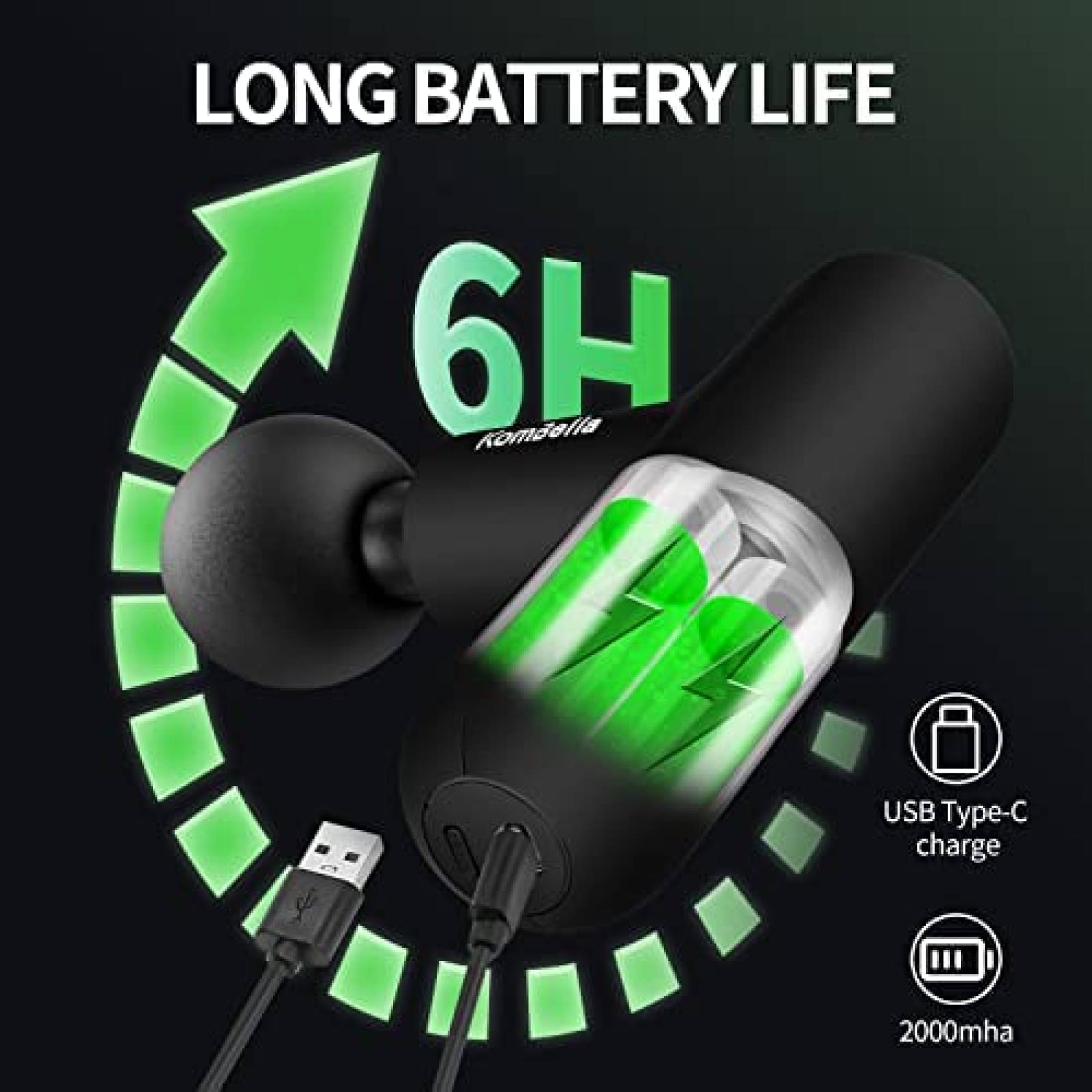 Mini Pistola de Masaje KOMBELLA Portatil de Tejidos Profundos