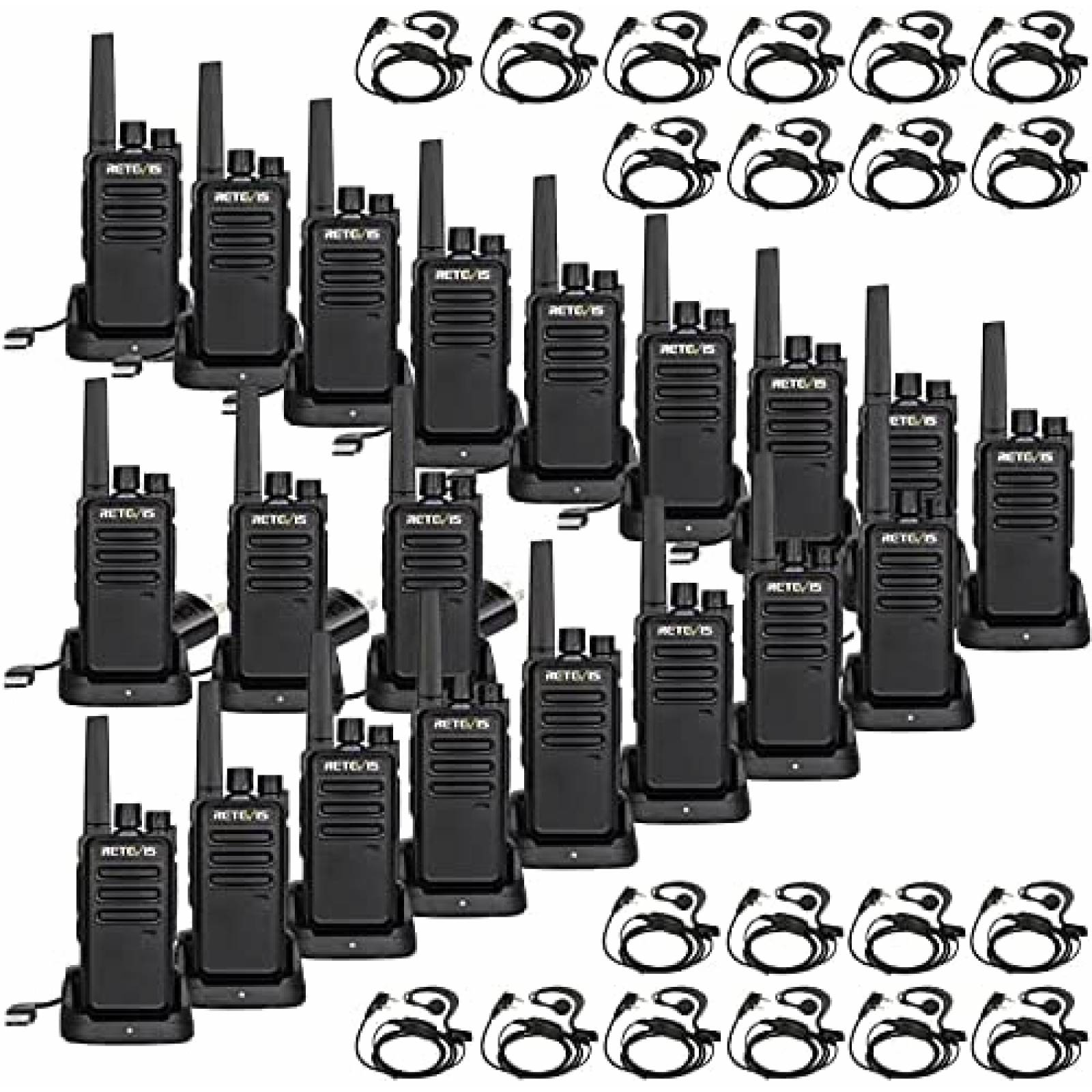 Kit 20 Radios Retevis RT68 Walkie Talkies Recargable -Negro