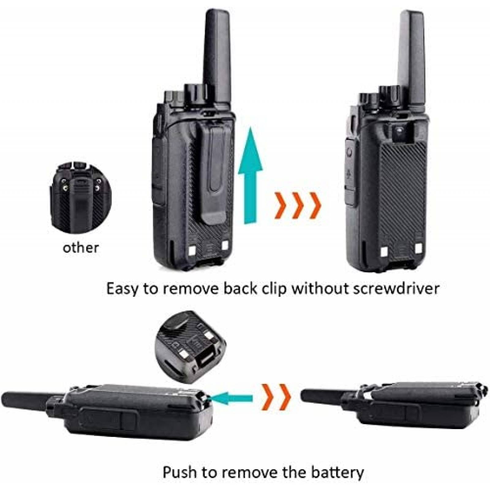 Kit 20 Radios Retevis RT68 Walkie Talkies Recargable -Negro