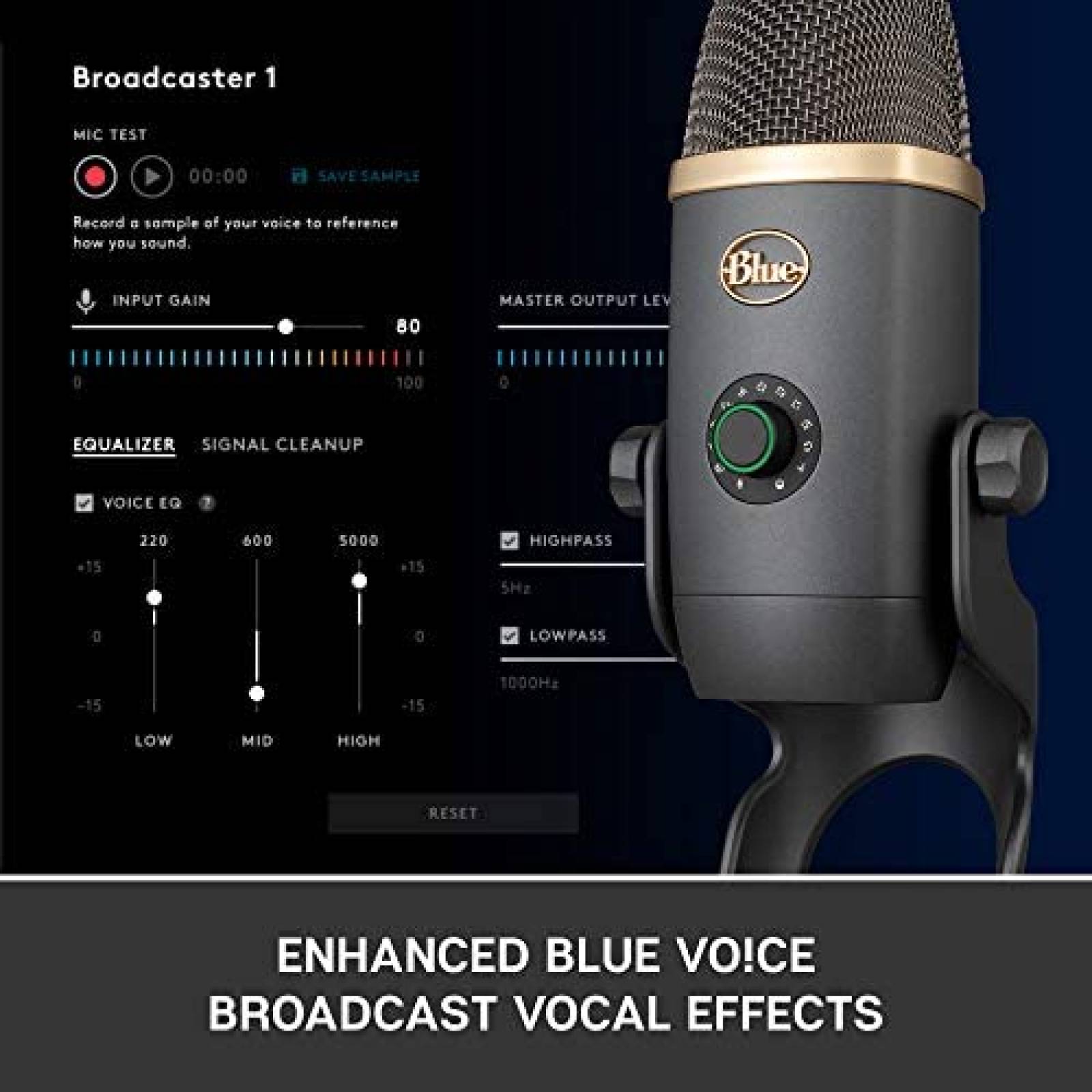 Microfono Blue Yeti X Modulacion de Voz Avanzada -Negro