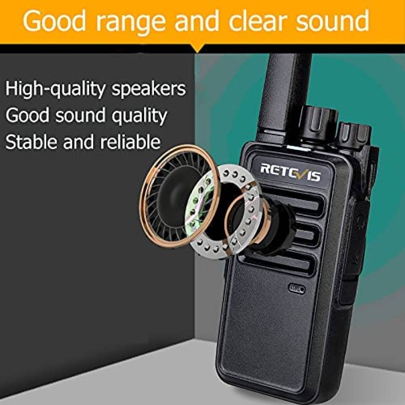 Kit 4 Radios Retevis RT68 1200mAh Carga USB -Negro