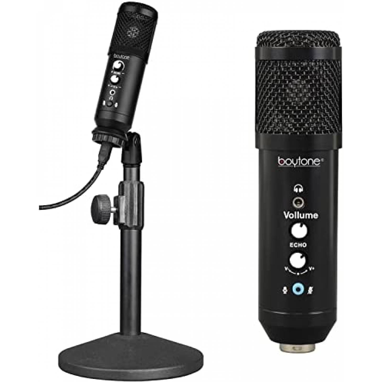 Microfono Unidireccional Boytone BT-78SM con Soporte -Negro