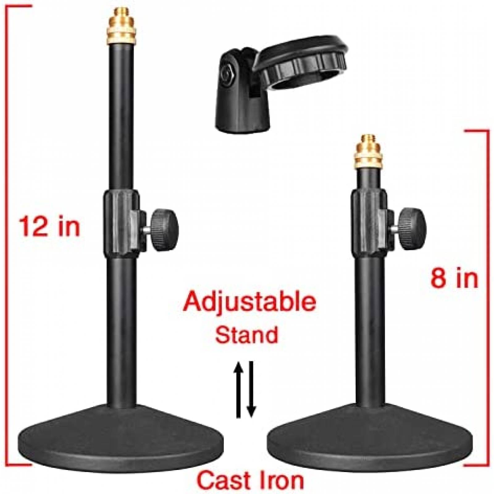 Microfono Unidireccional Boytone BT-78SM con Soporte -Negro