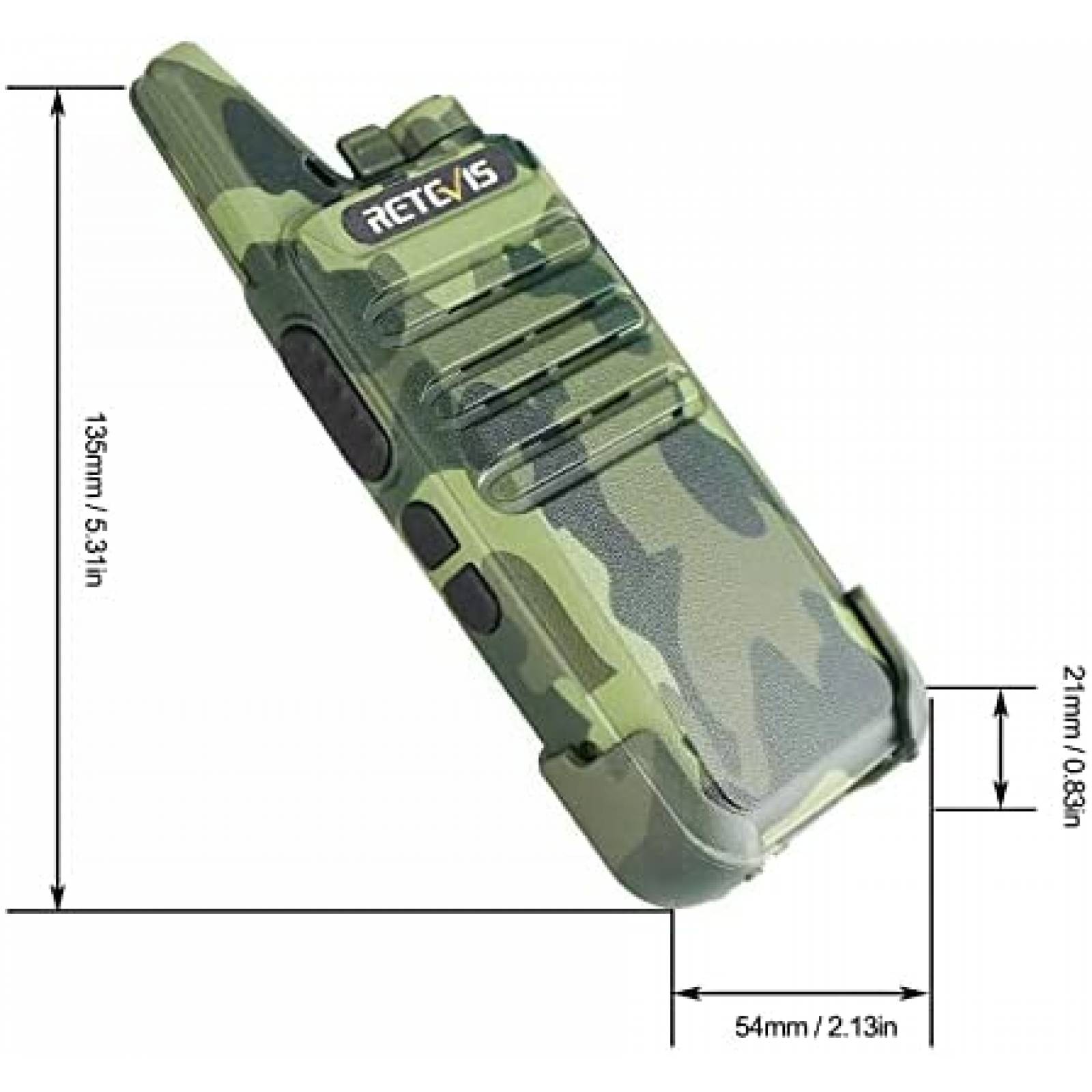 Kit 4 Radios Retevis RT22 Walkie Talkies Recargable -Verde