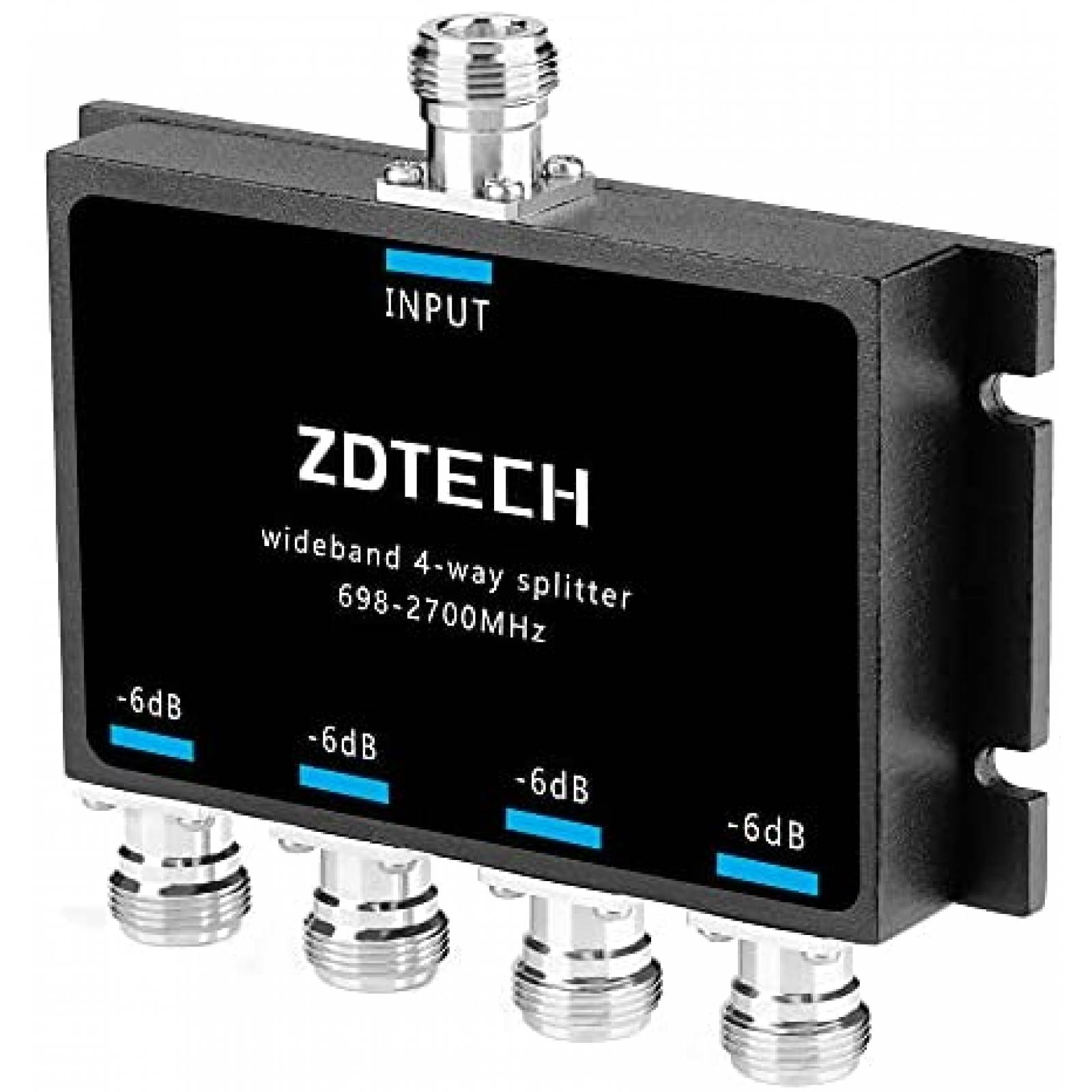 Zdtech Splitter ZDTECH de 4 Vias Conector Hembra Tipo N -Negro