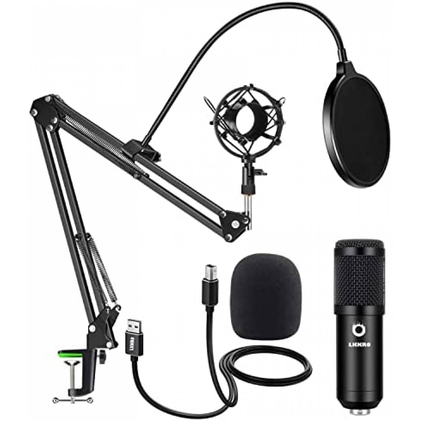 Kit De Microfono Para Podcast LKKRO Cardioide + Accesorios