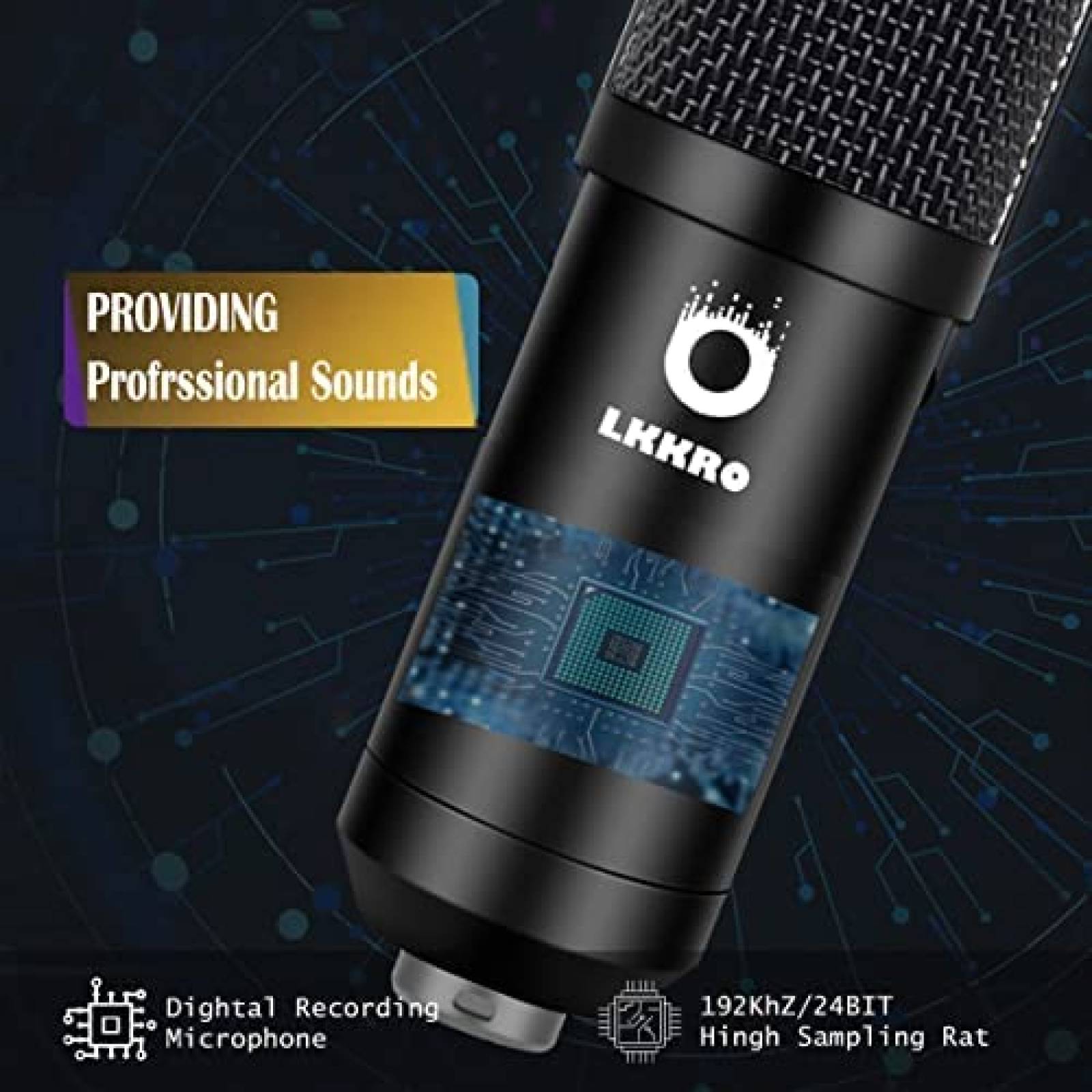 Kit De Microfono Para Podcast LKKRO Cardioide + Accesorios