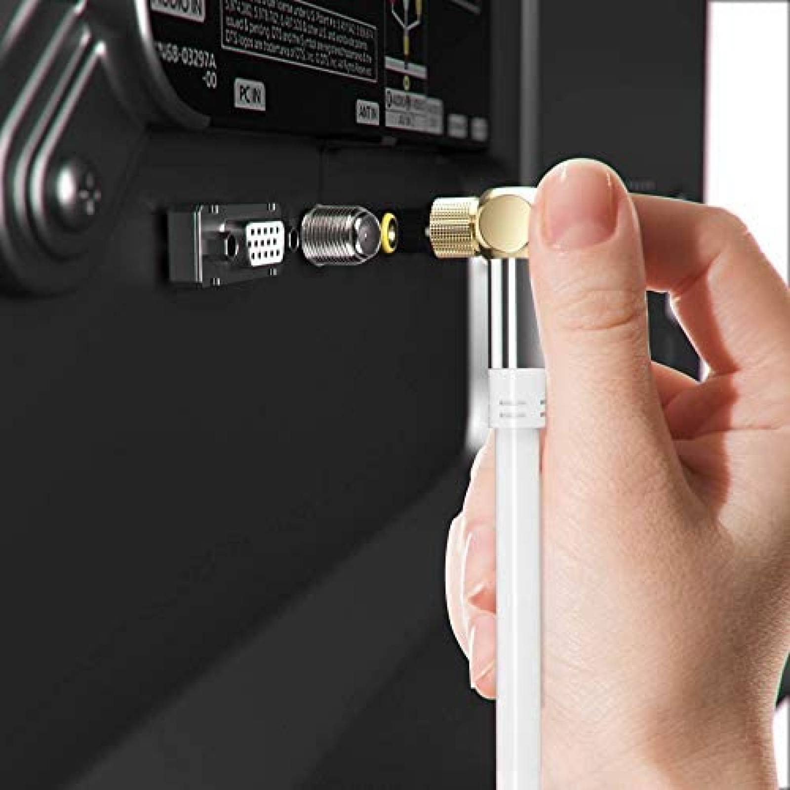 Cable coaxial Maximm RG6 de 20 pies Paquete de 2 -Blanco