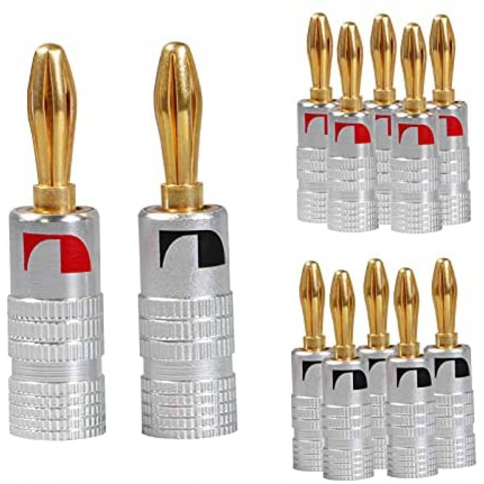 Paquete Conectores para Cable UKYEE 12pzas Tipo Banana -Gris