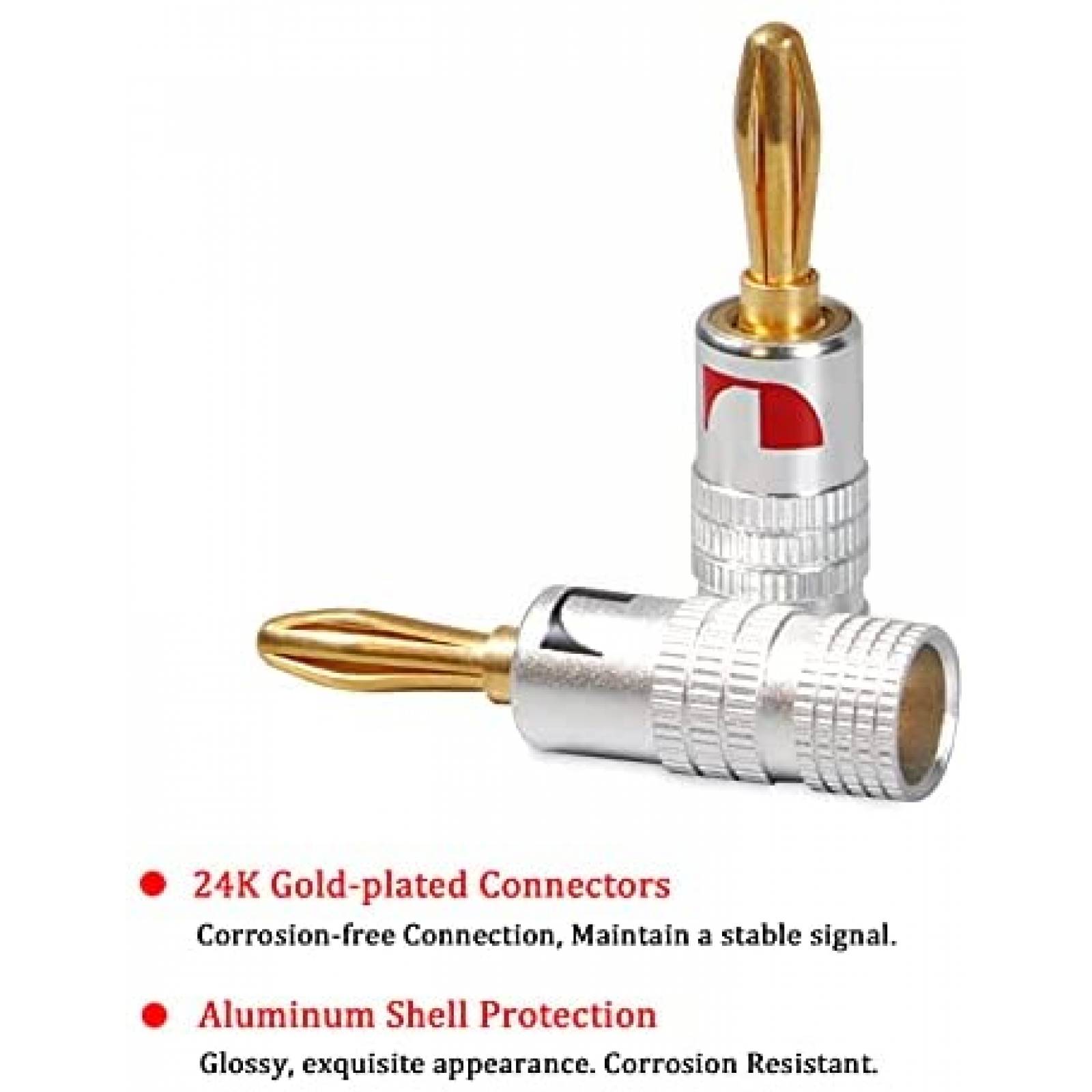 Paquete Conectores para Cable UKYEE 12pzas Tipo Banana -Gris