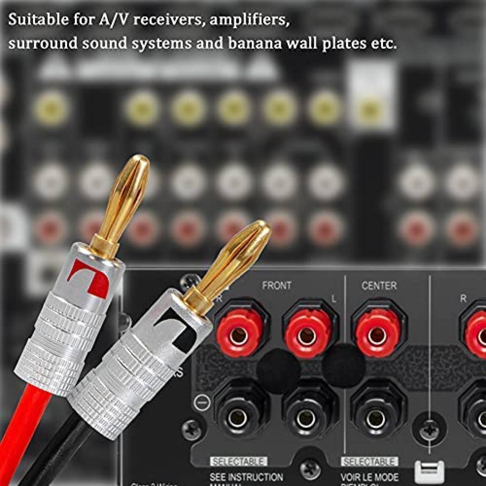 Paquete Conectores para Cable UKYEE 12pzas Tipo Banana -Gris