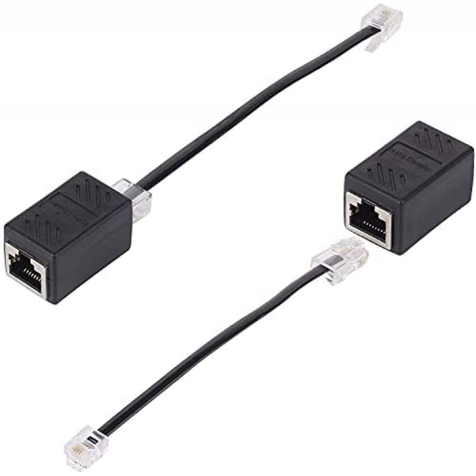 Pack adaptador para ethernet Vcall x2 RJ45 a RJ11 -Negro