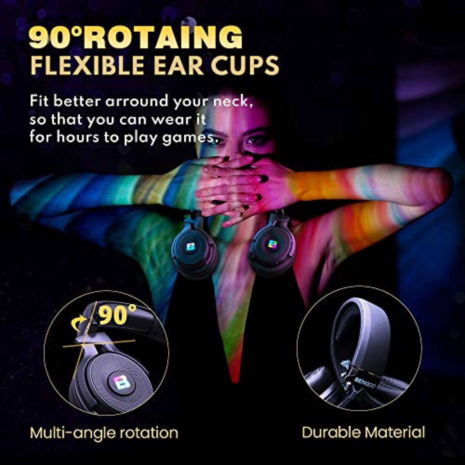 Audifonos Inalambricos con Microfono BENGOO 2.4G -Negro