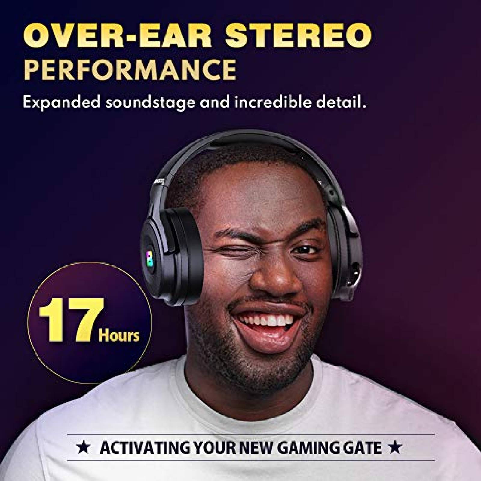 Audifonos Inalambricos con Microfono BENGOO 2.4G -Negro