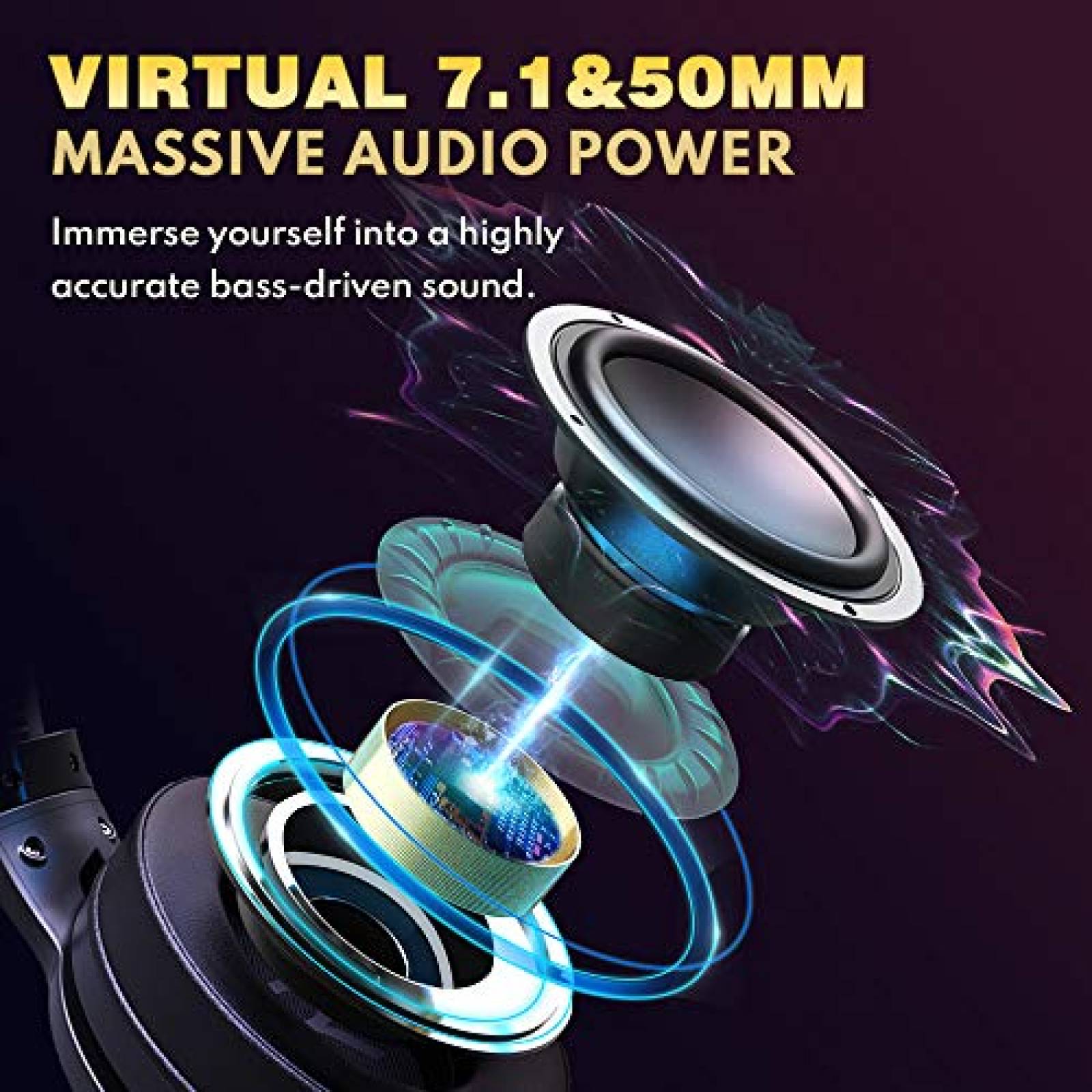 Audifonos Inalambricos con Microfono BENGOO 2.4G -Negro