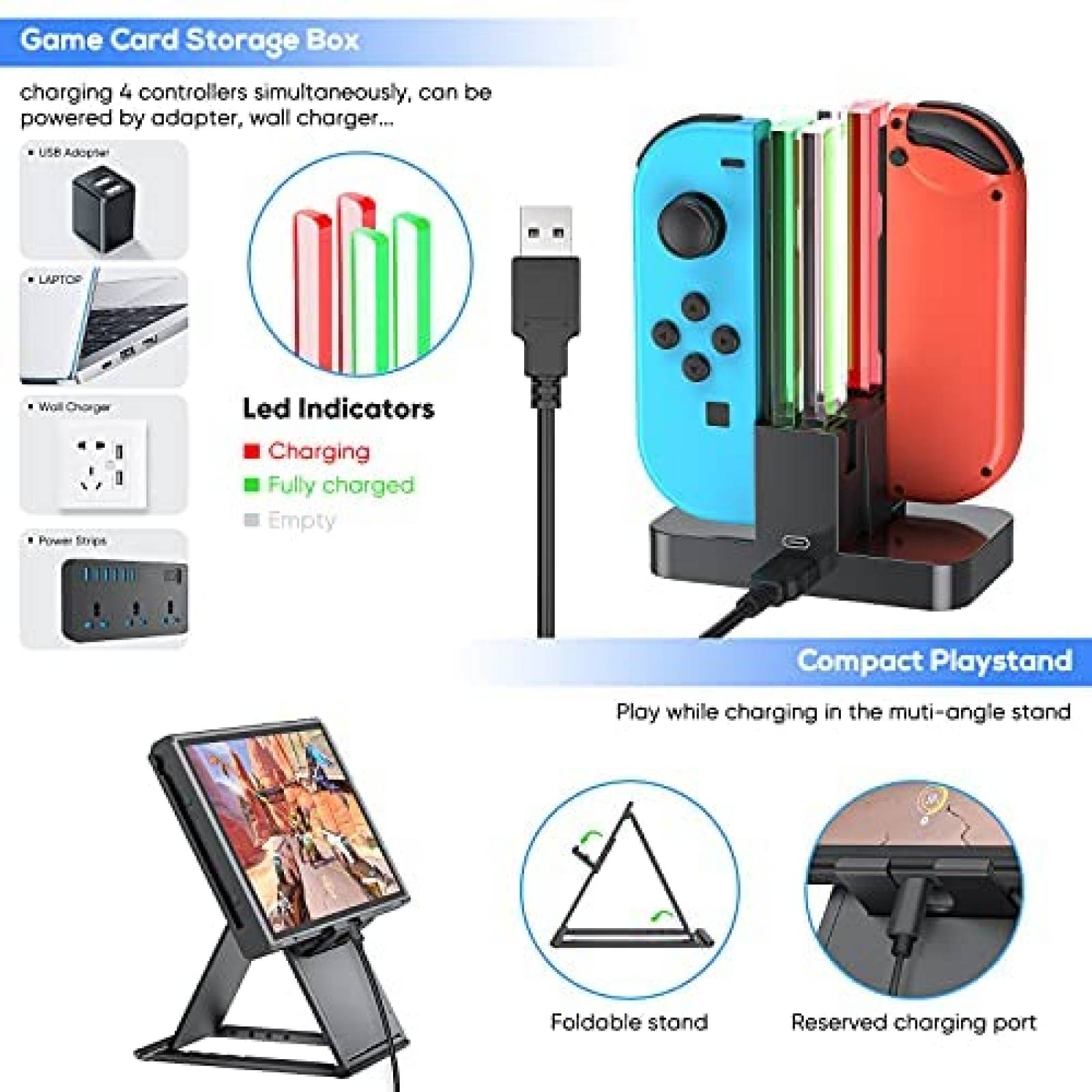 Estuche para Nintendo Switch FASTSNAIL 3 en 1 -Negro