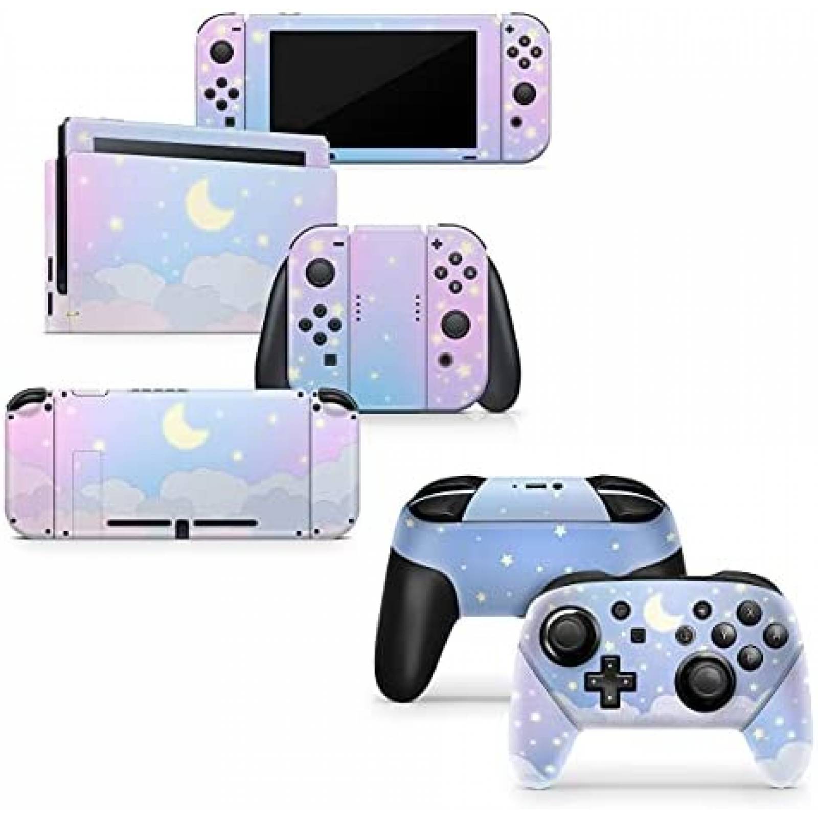 Skin Consola TACKY DESING Nintendo Switch Nubes Luna -Morado