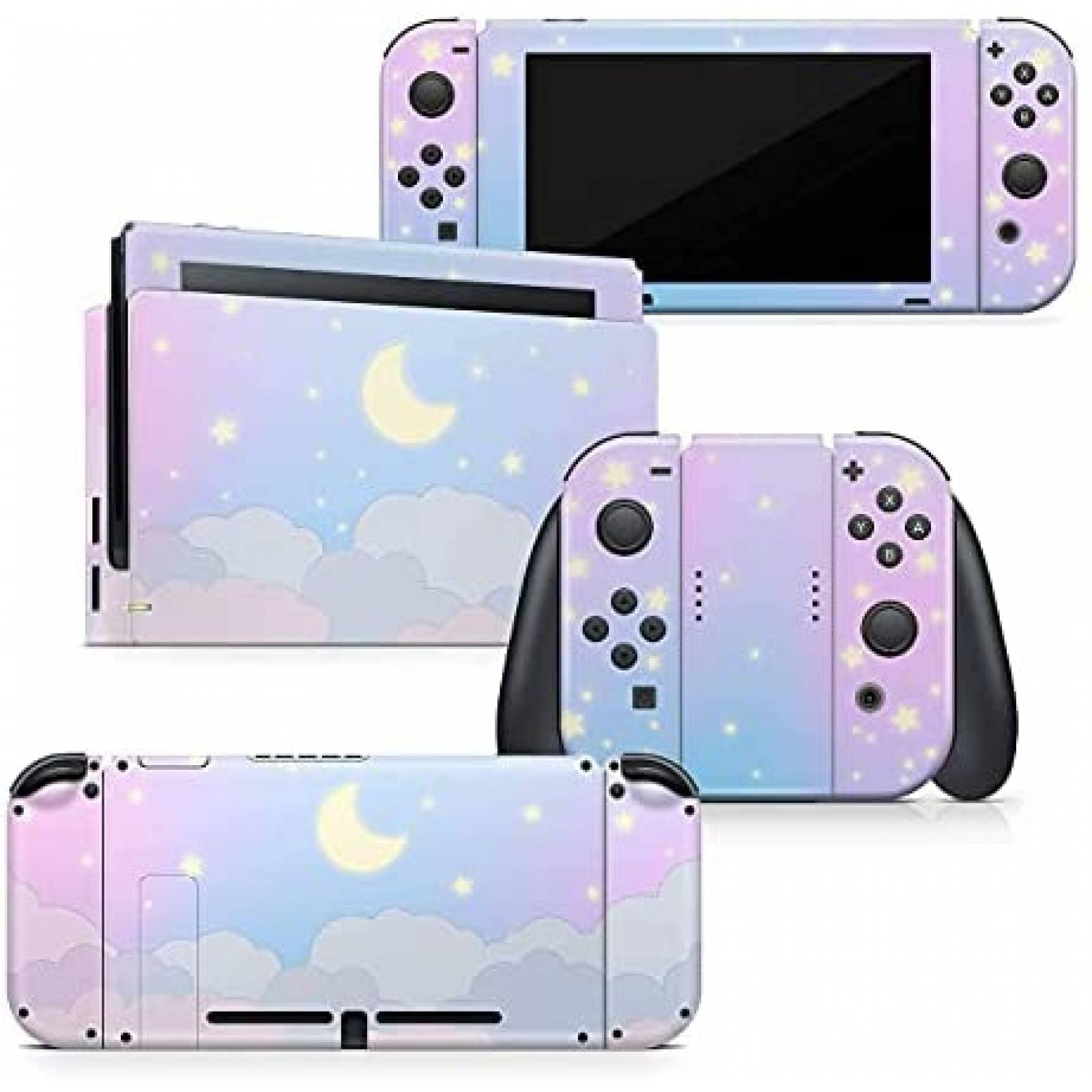 Skin Consola TACKY DESING Nintendo Switch Nubes Luna -Morado