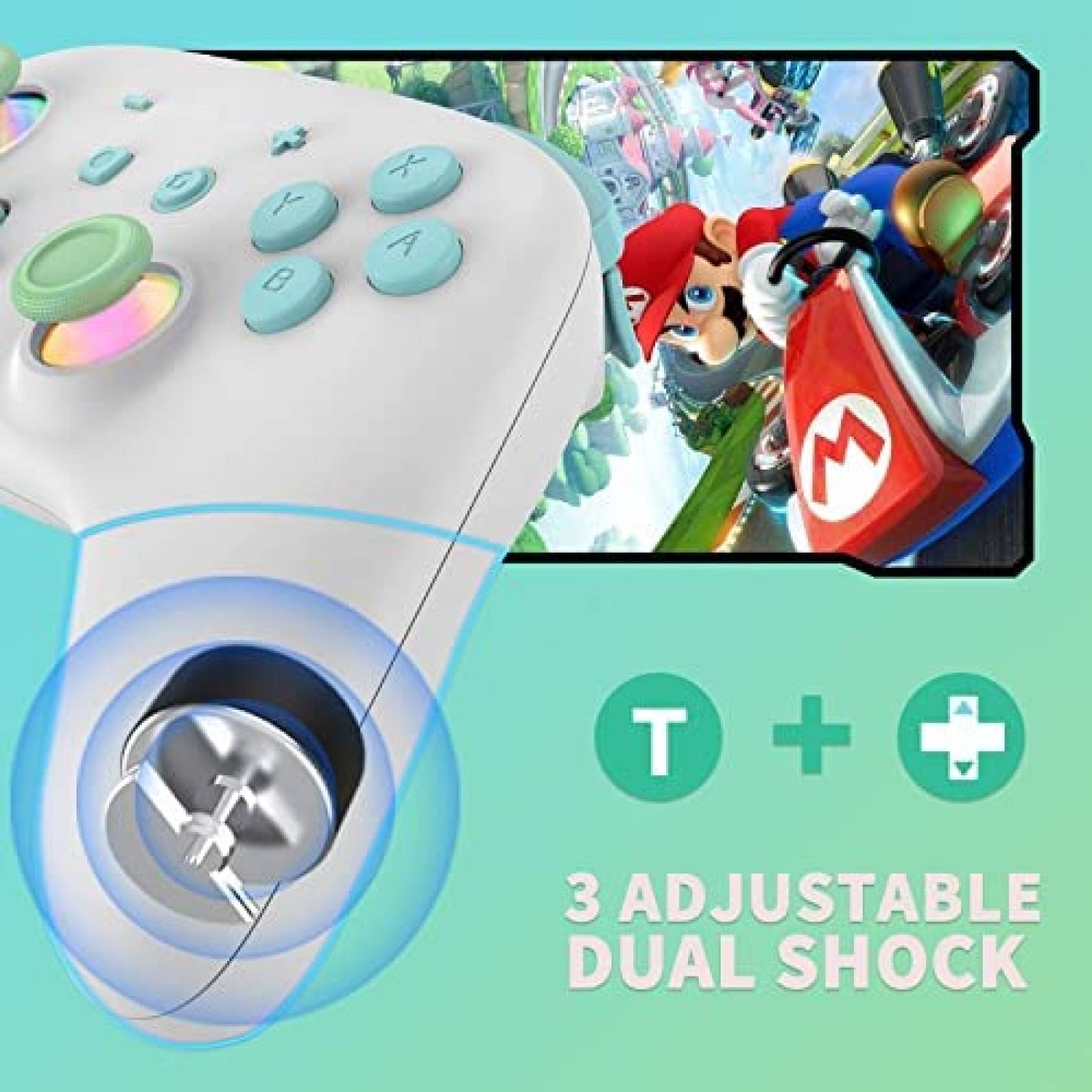 Control Nintendo switch pro Momen inalambrico -Azul/blanco