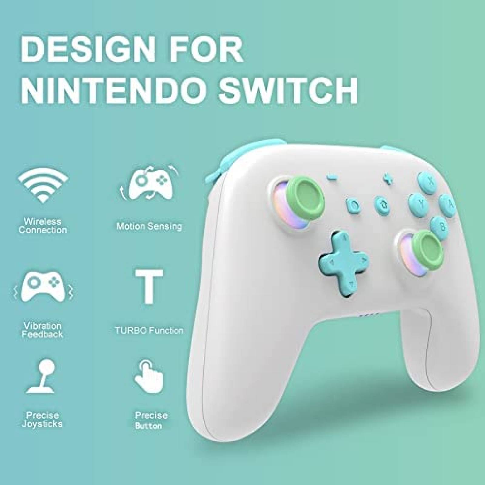 Control Nintendo switch pro Momen inalambrico -Azul/blanco