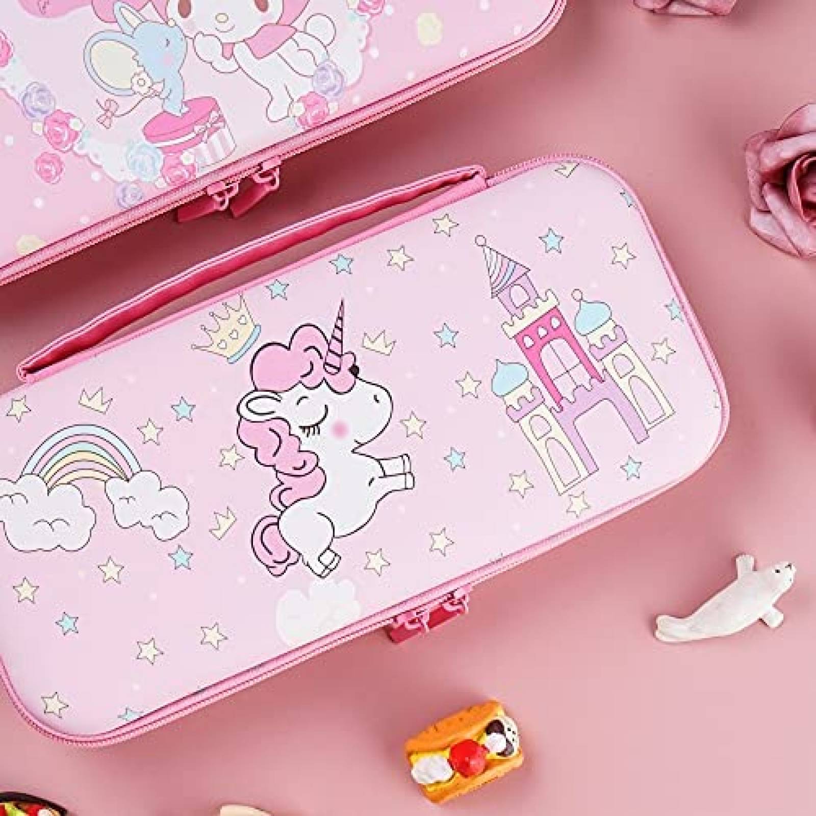 Estuche FANPL Unicornio Rigido Para Nintendo Switch -Rosa