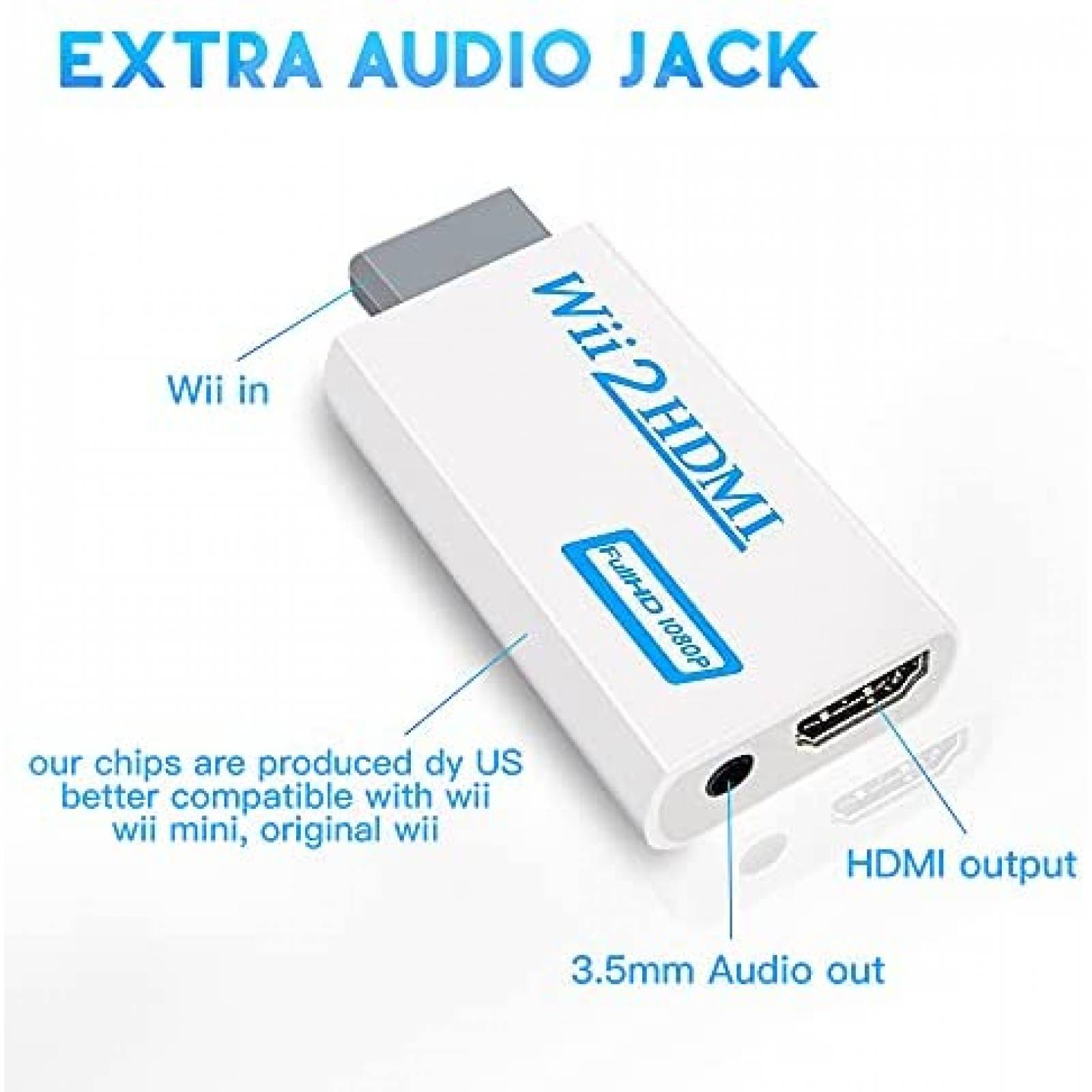 Paquete de accesorios para Wii Xahpower 4 en 1 -Blanco