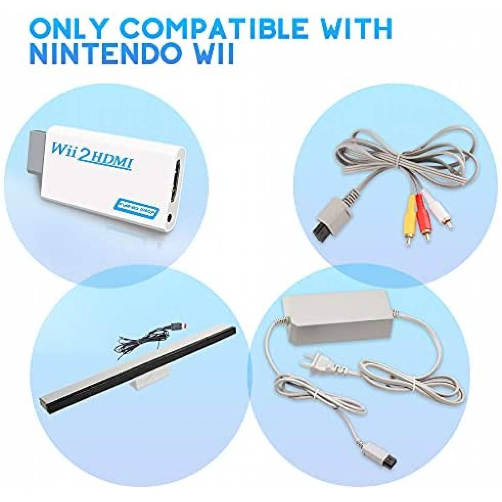 Paquete de accesorios para Wii Xahpower 4 en 1 -Blanco
