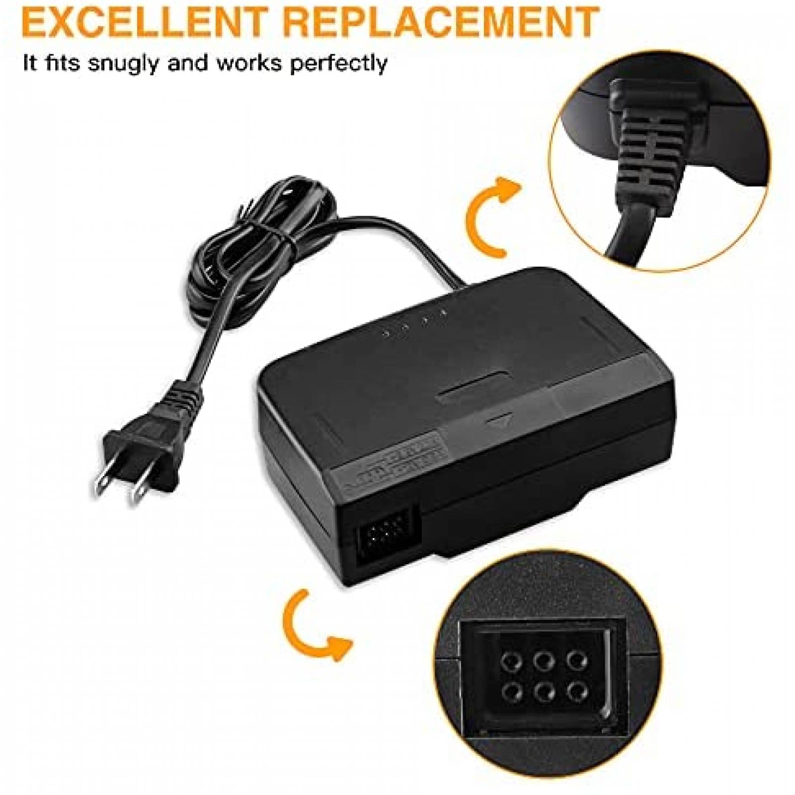 Cable Alimentador Xahpower Compatible con Nintendo 64 -Negro